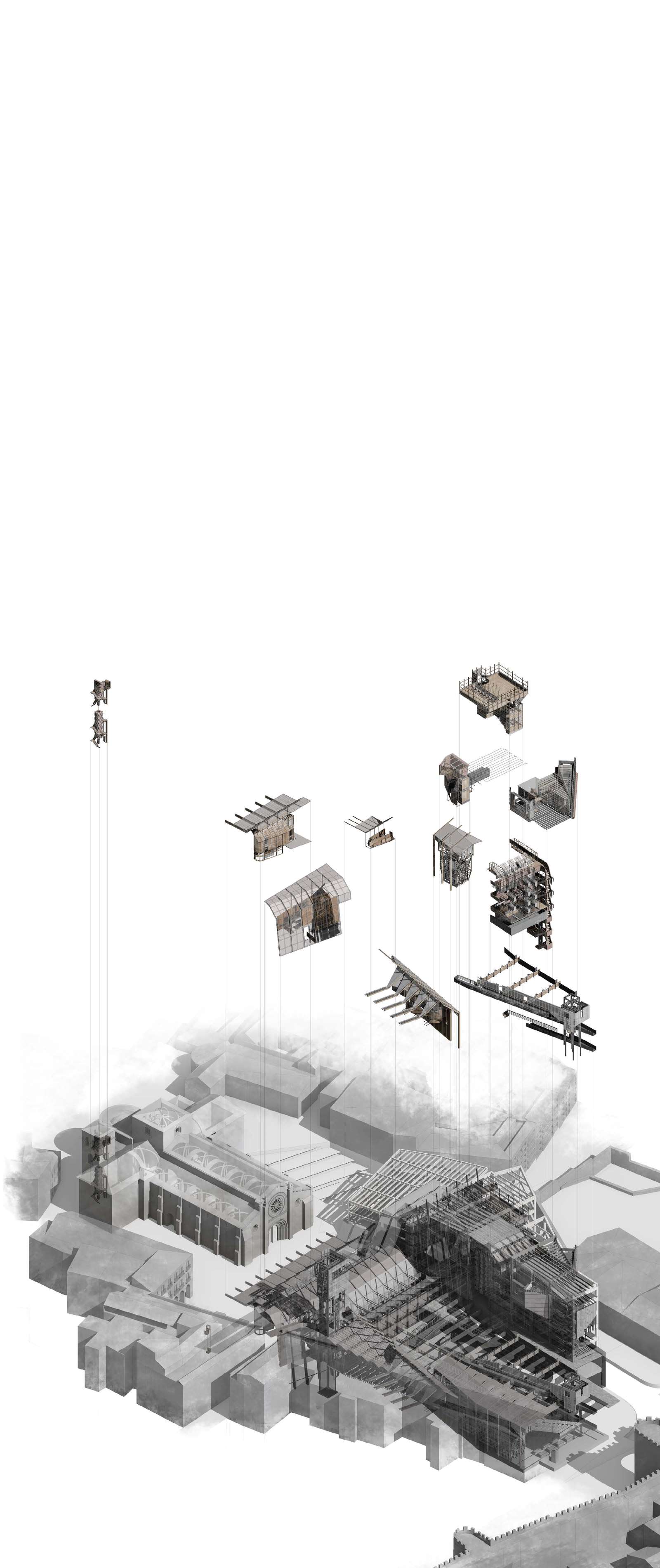 Exploded Isometric with Architectural Characters