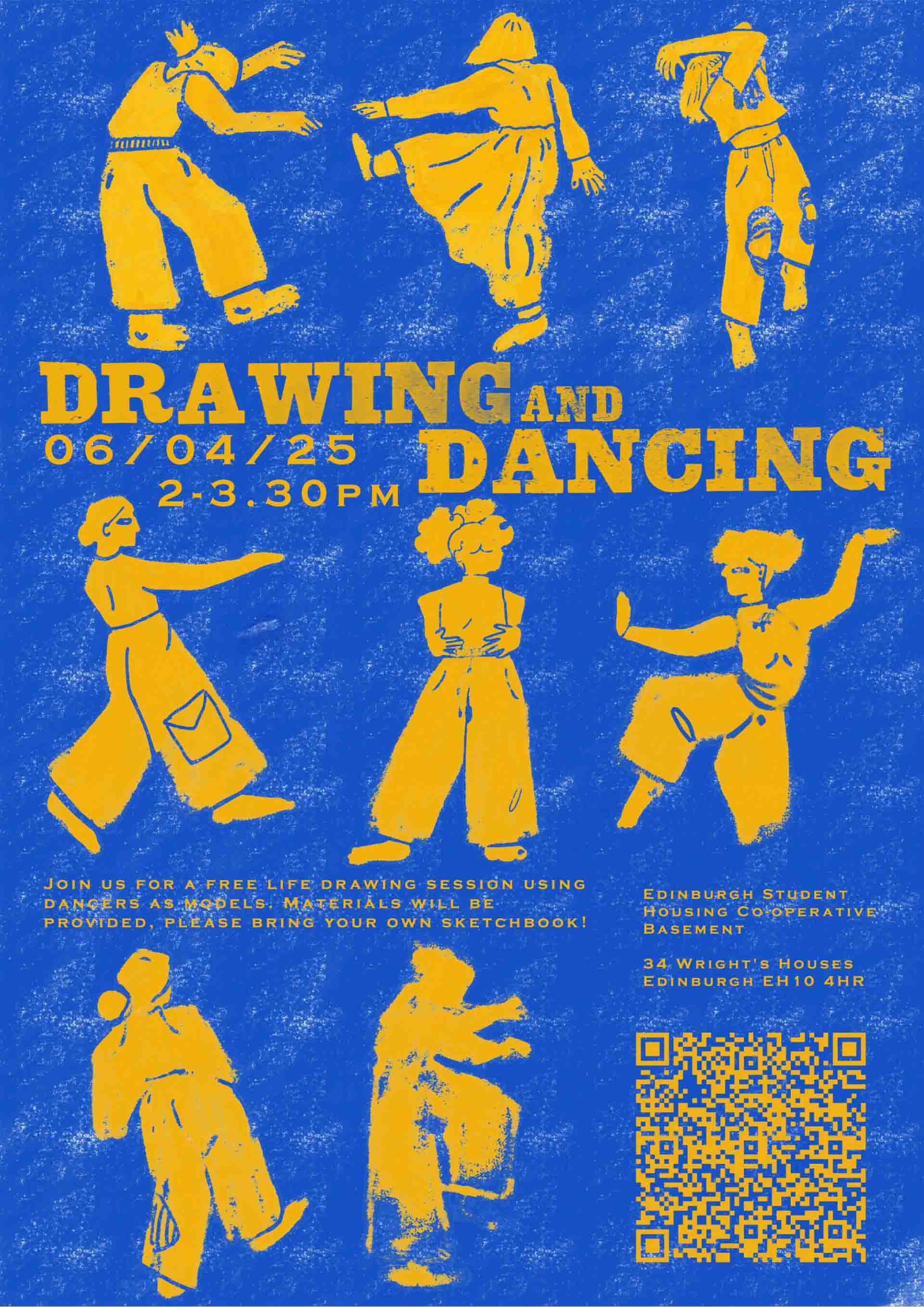 Drawing and Dancing is a free life drawing organised by STRONGMAN Collective, using dancers of all types as models instead of still life/nude models.
