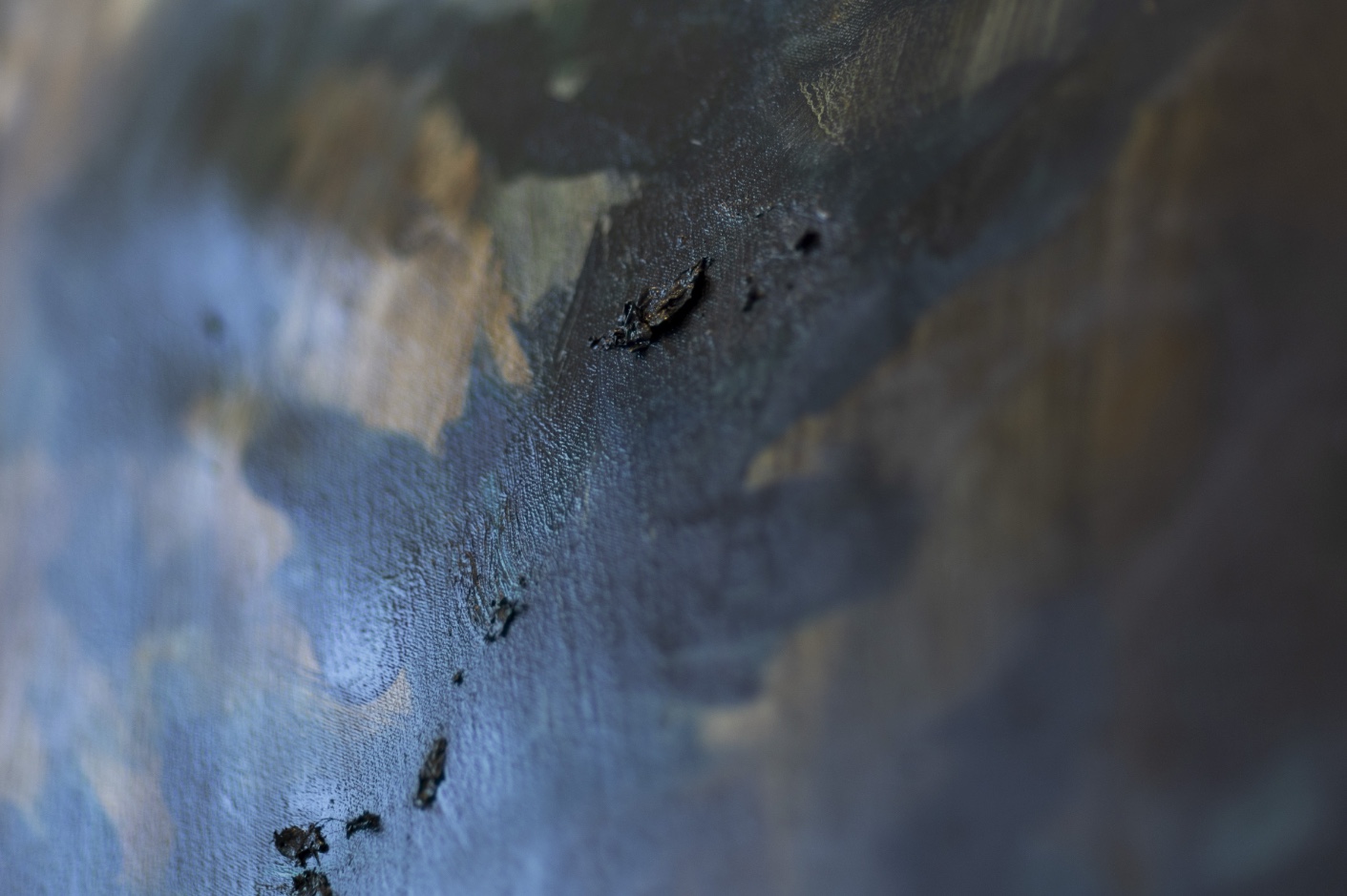 Close up of the painting showing texture