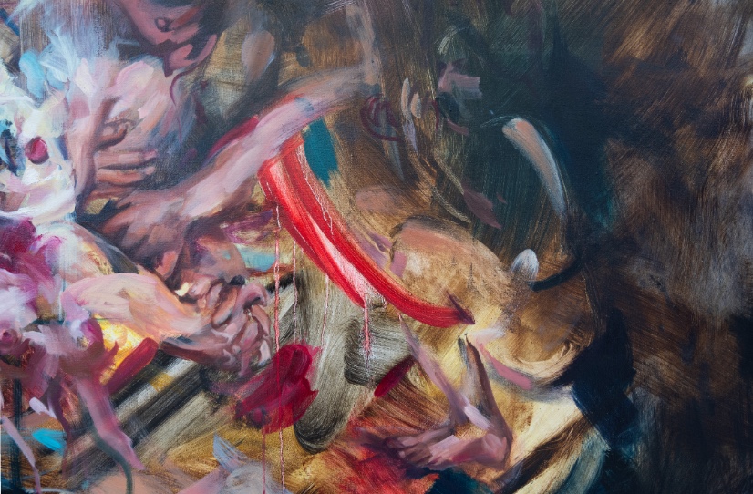 Abstracted brushstrokes close up