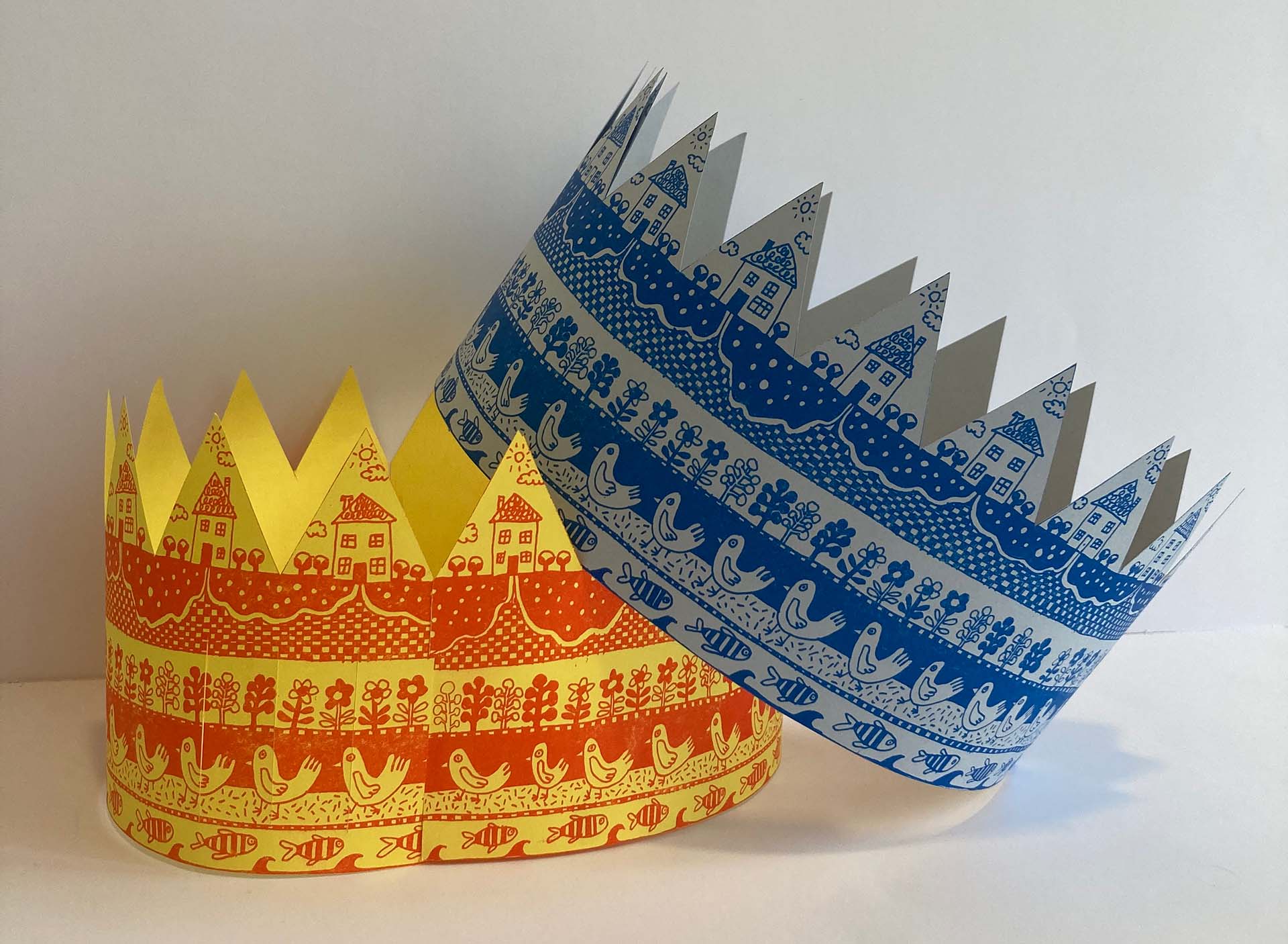 Decorated paper crowns