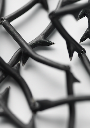 Close up on necklace. 