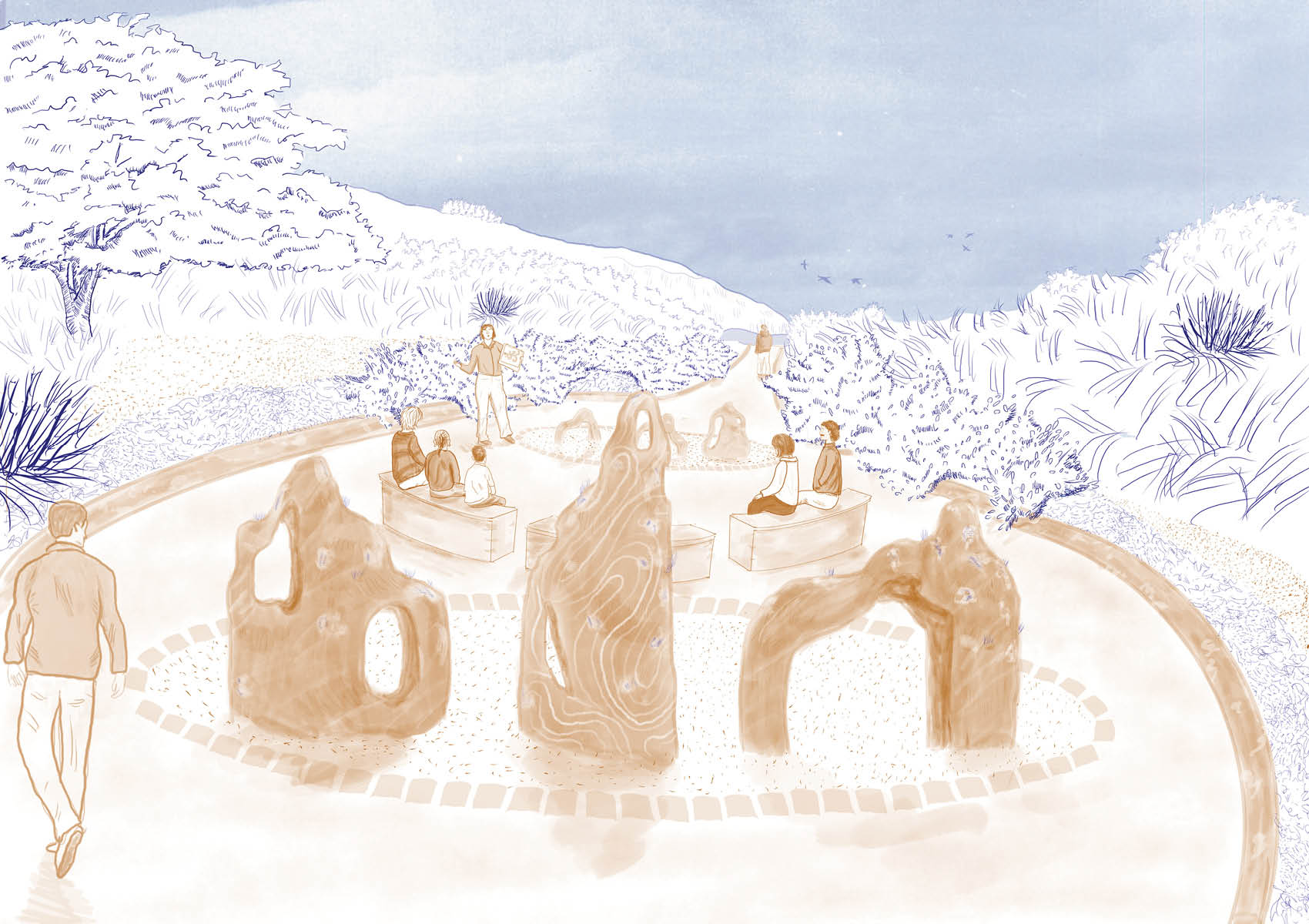 A geology talk occurs at Nigg Beach