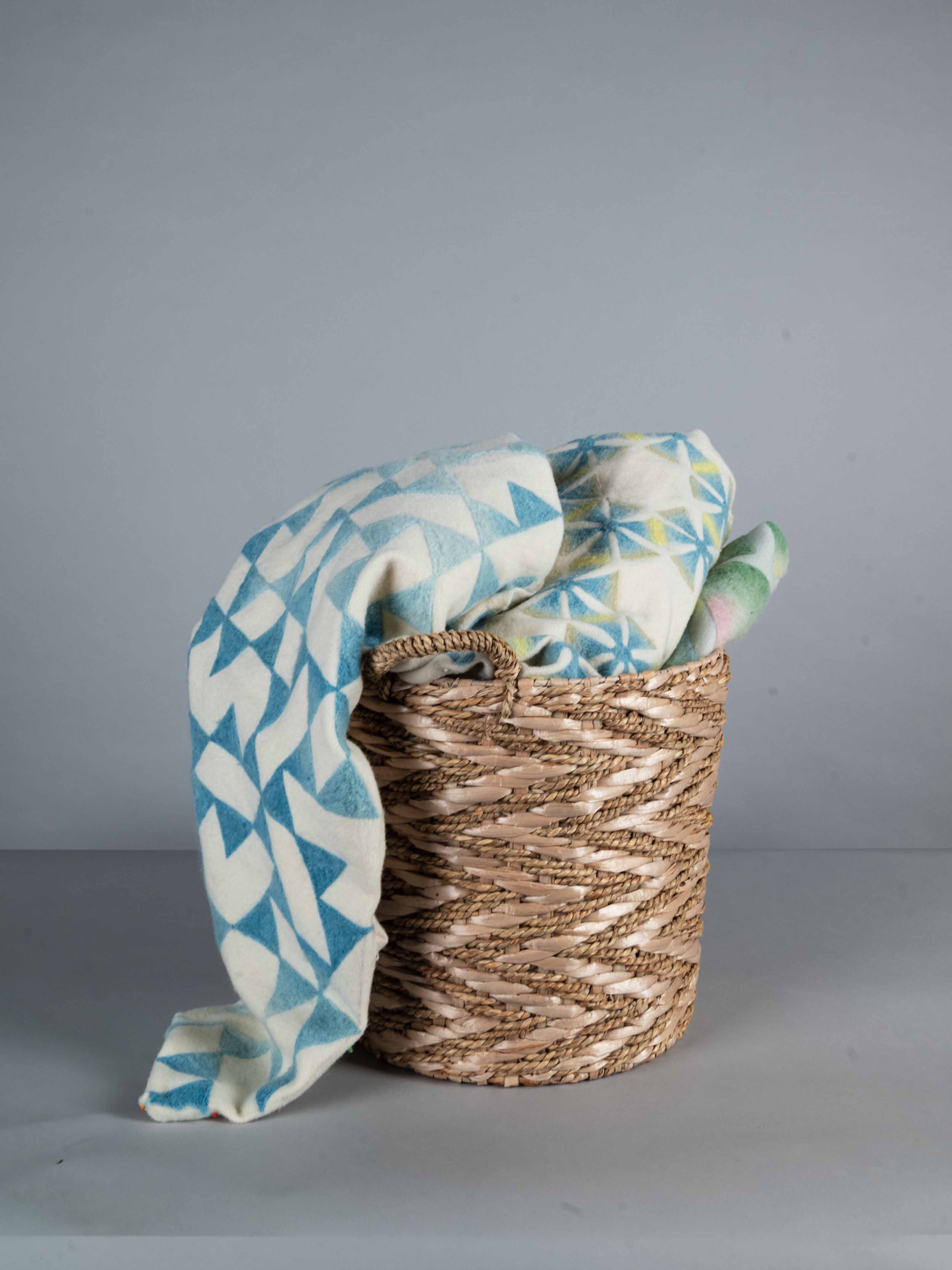 Blankets in basket 