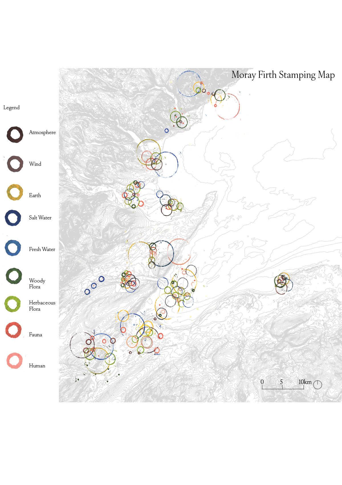 Stamping map in the moray firth