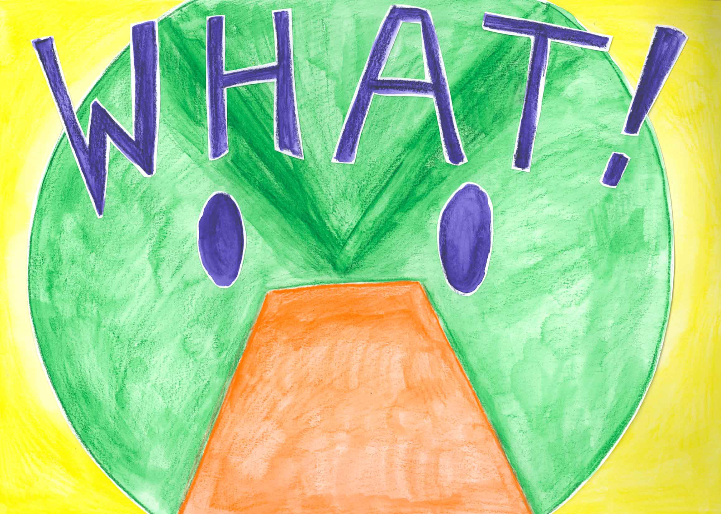 A large ducks face fills the image with large text saying "WHAT!"