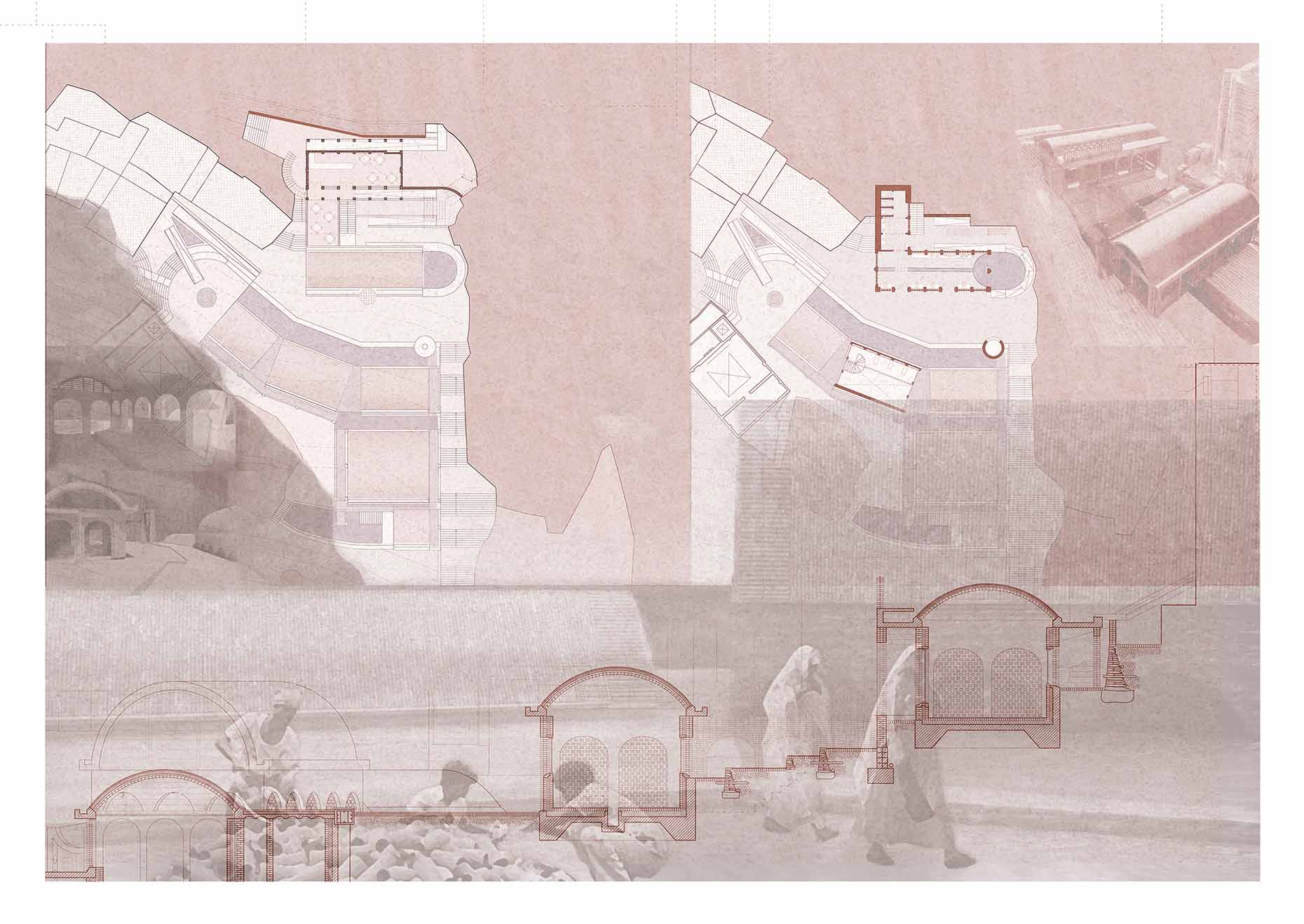 Hammam Drawing Collage