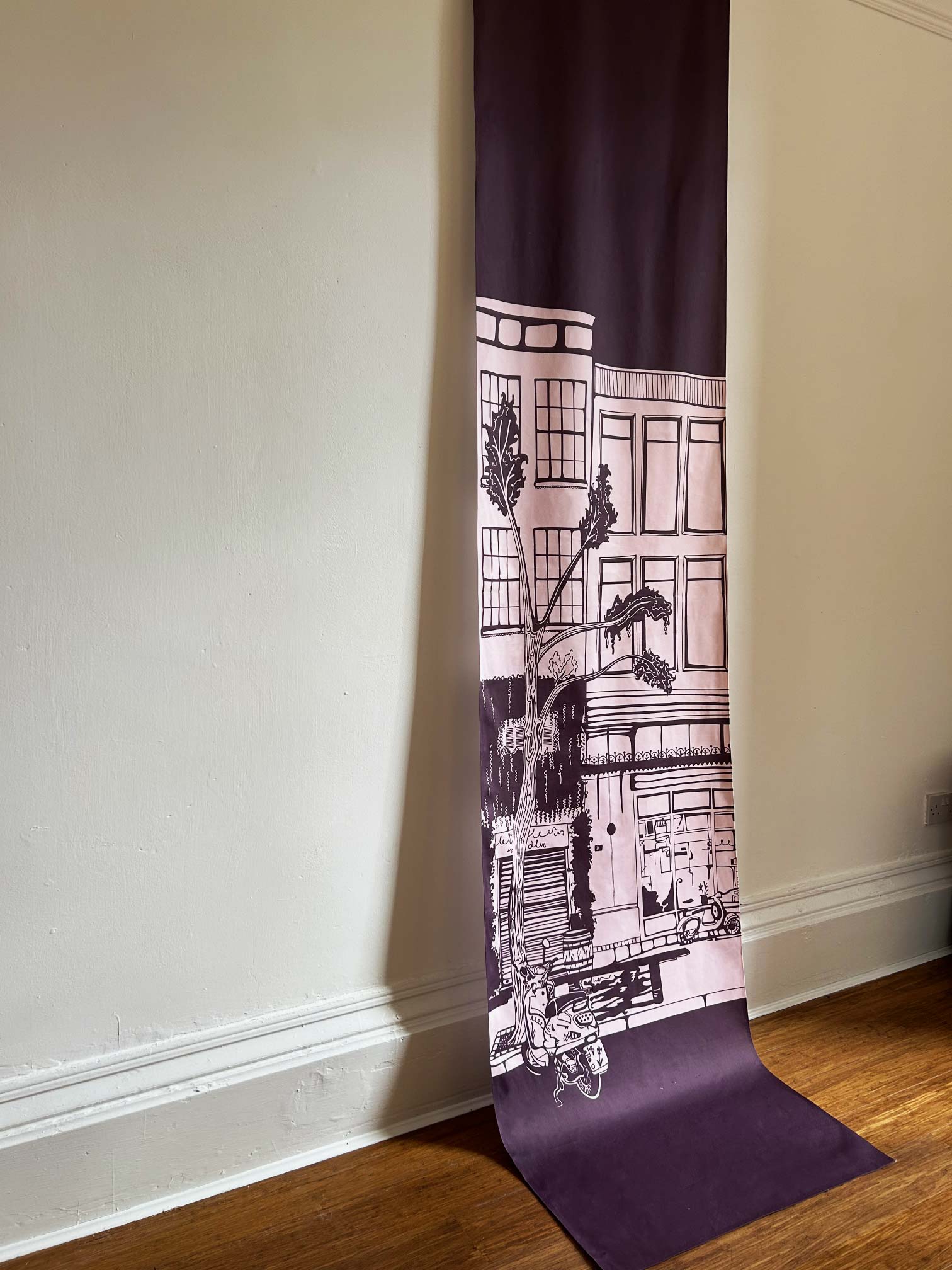 Screen printed length for wall hanging