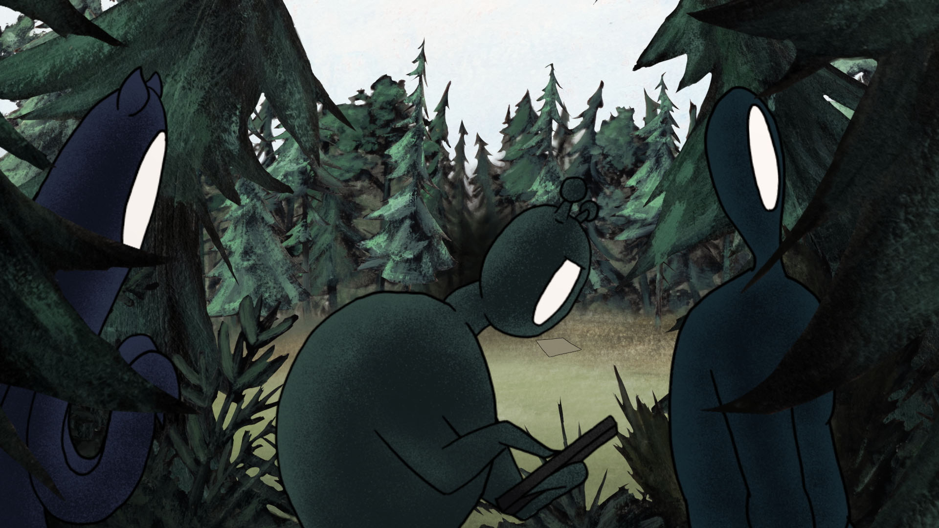 A screenshot from the final film