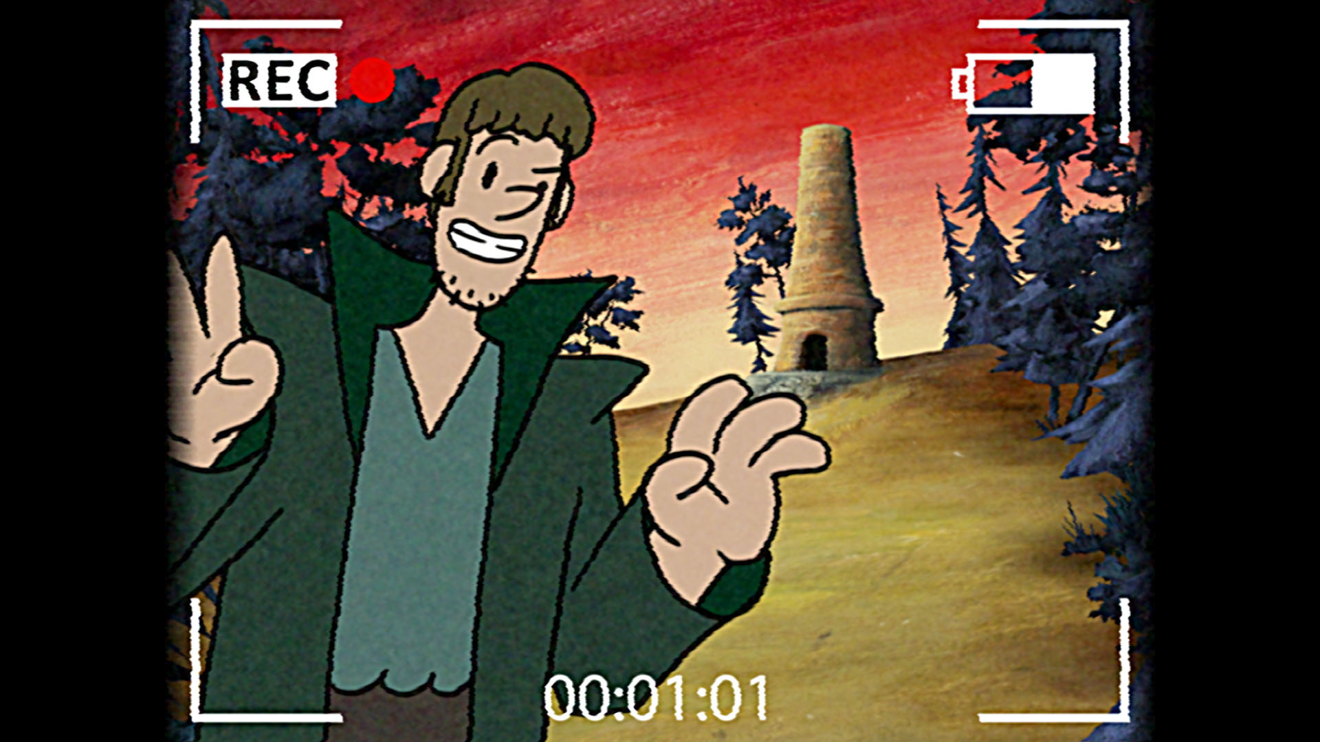 A screenshot from the final film