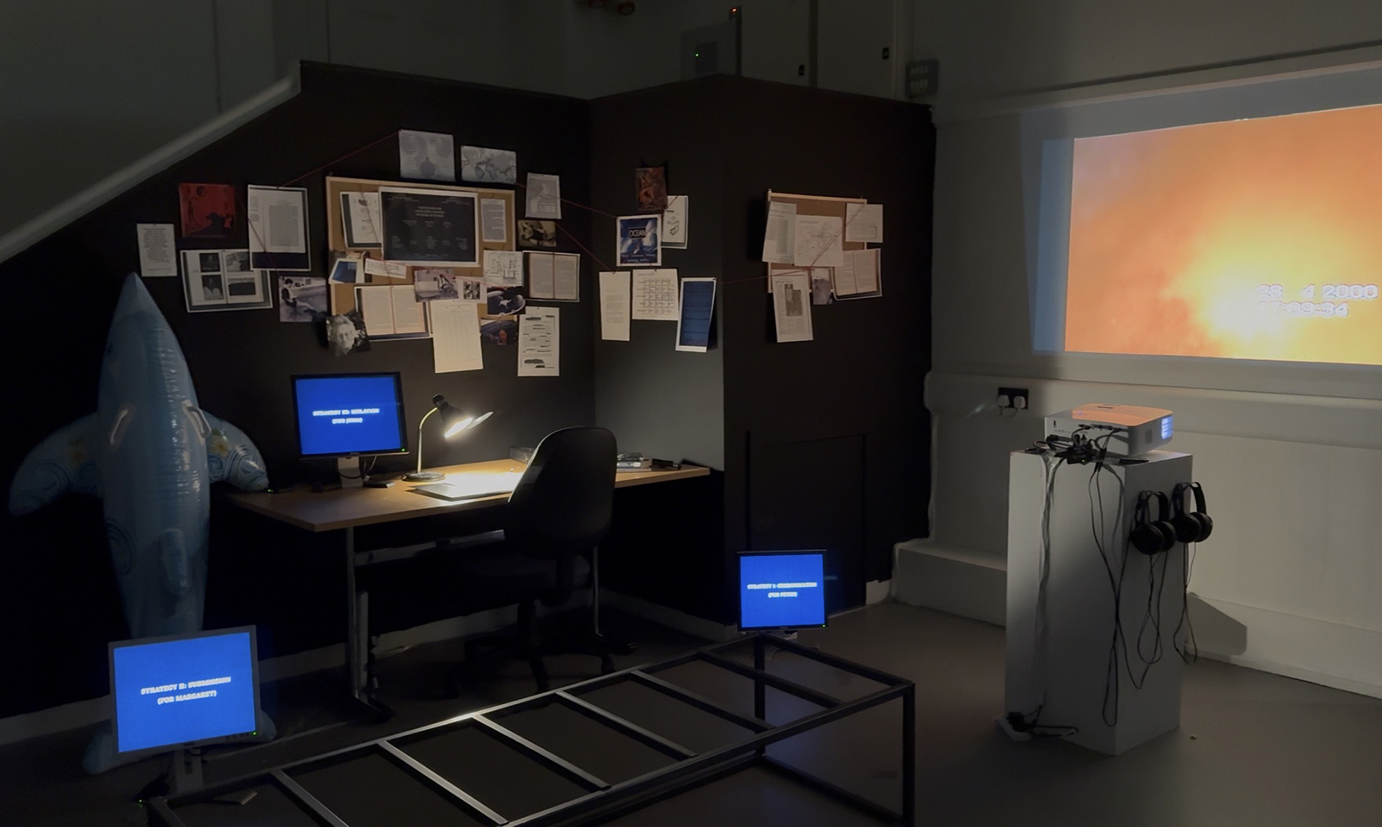 Installation in a dark room