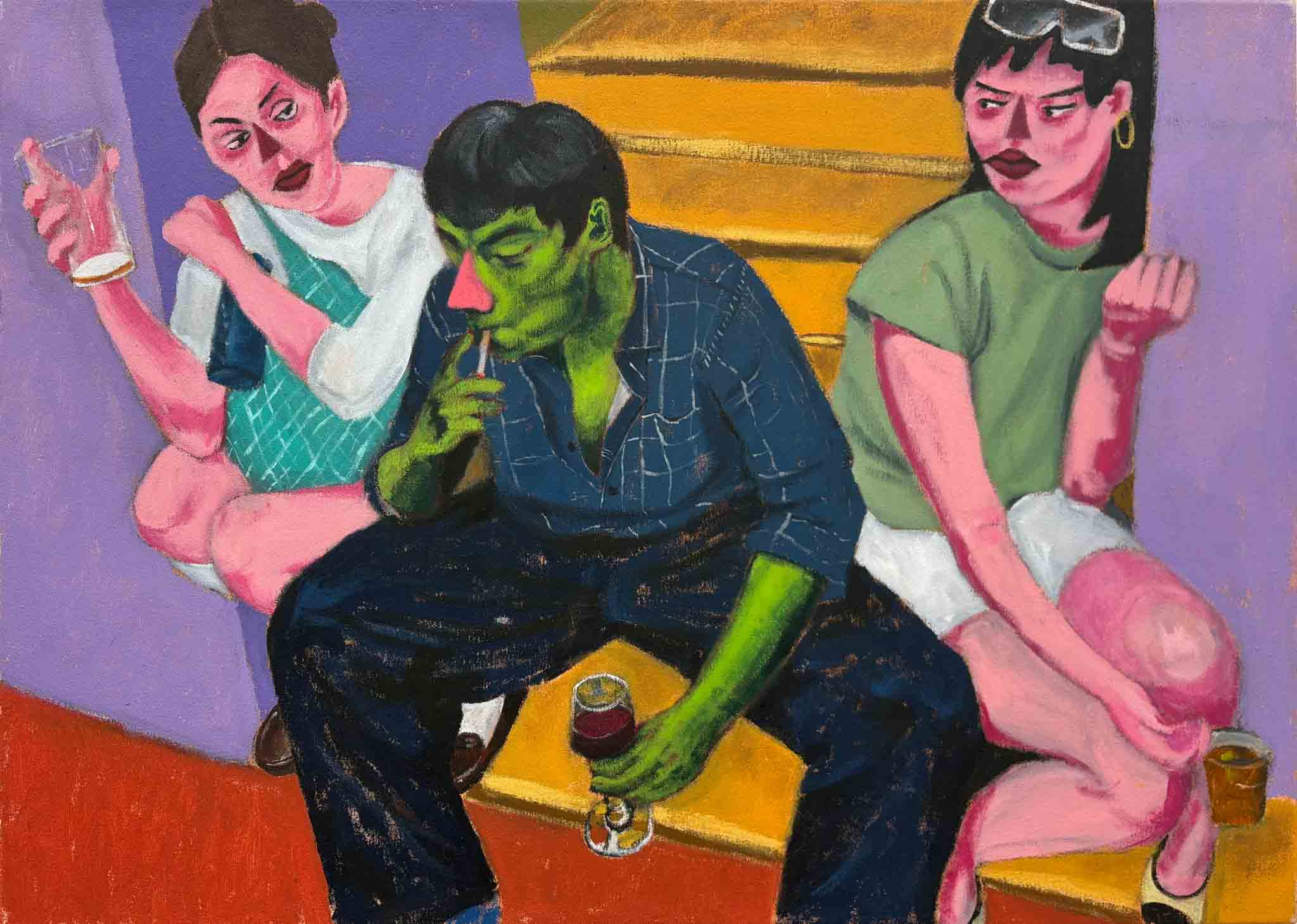'The Man-Spreader', Acrylic painting on canvas.