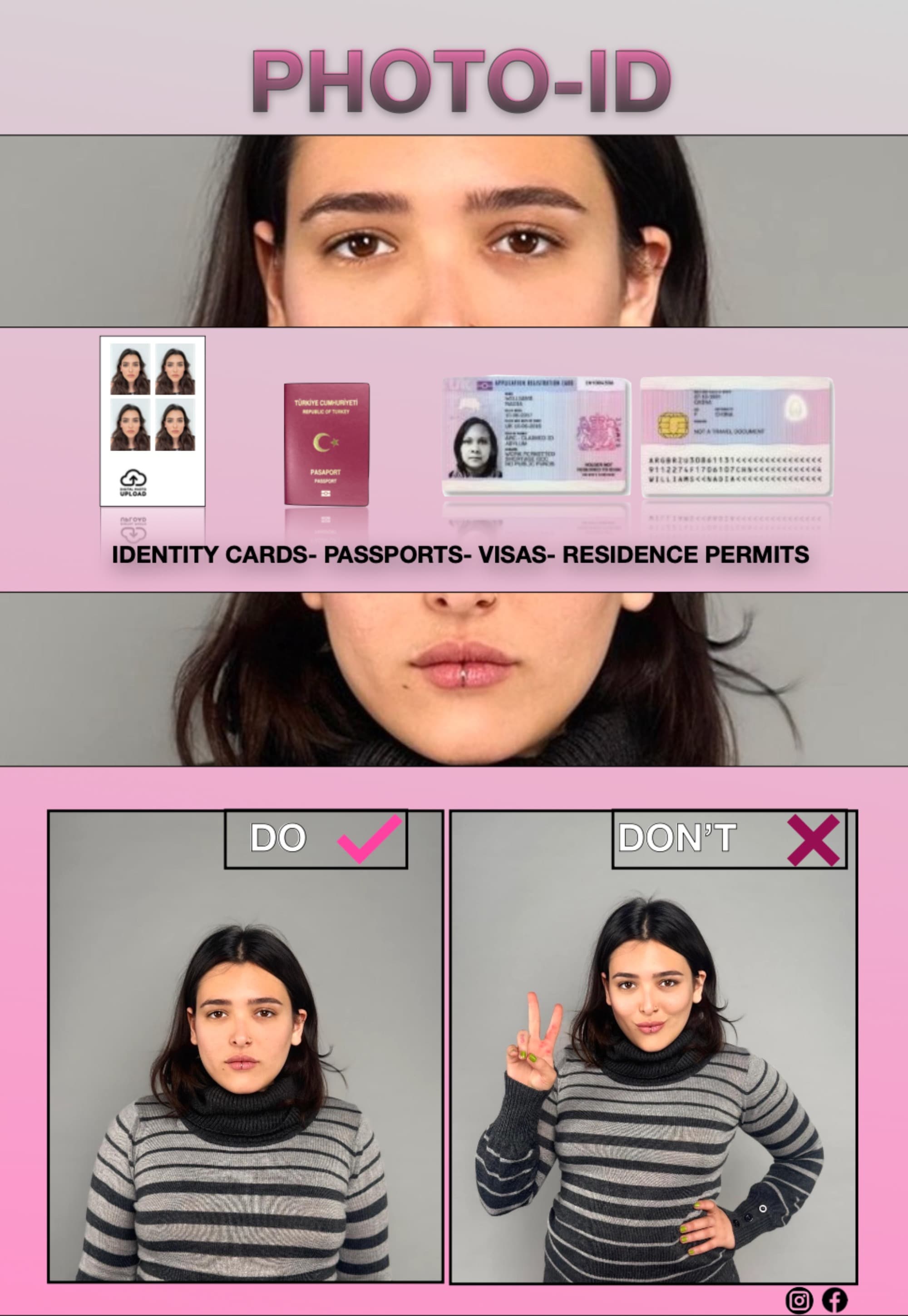 Photo Booth marketing image of a baddie. Visual image of DO or Don't while photo being taken 