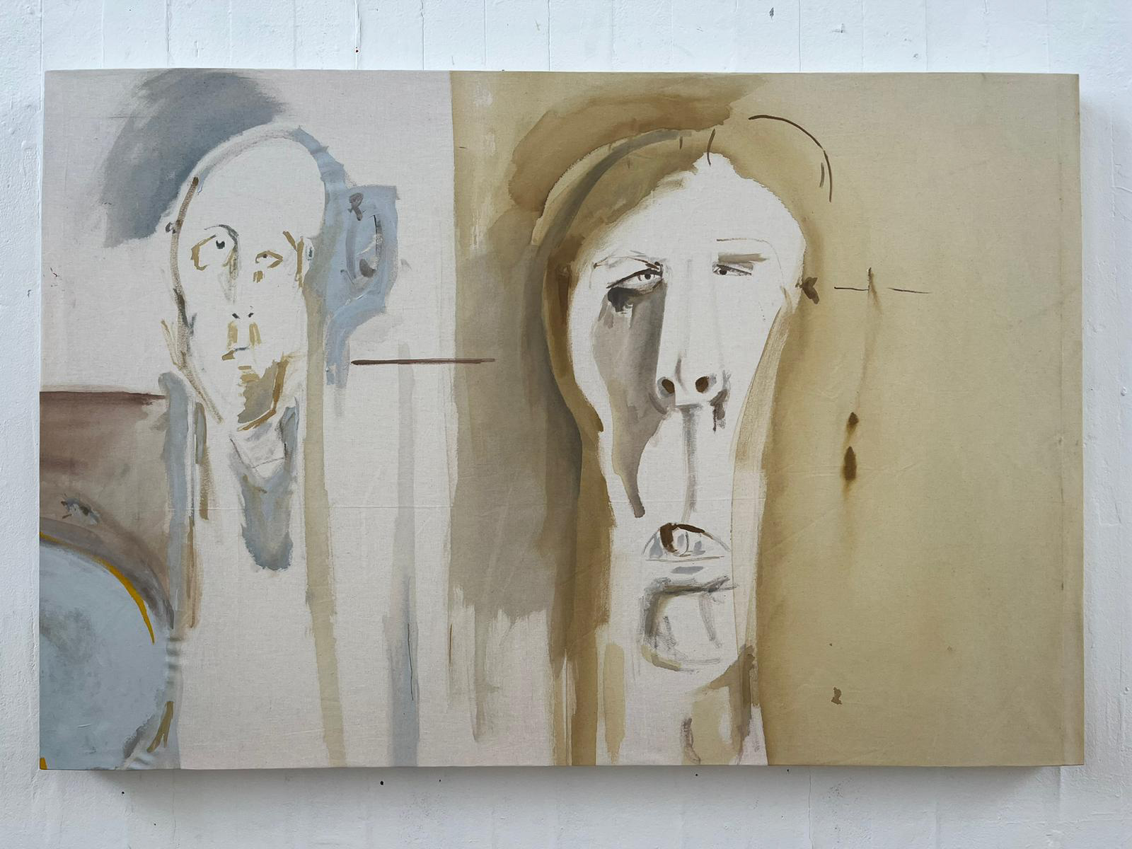 120326. 2026. Acrylic, household paint and watercolour on calico. 122 x 81 cm