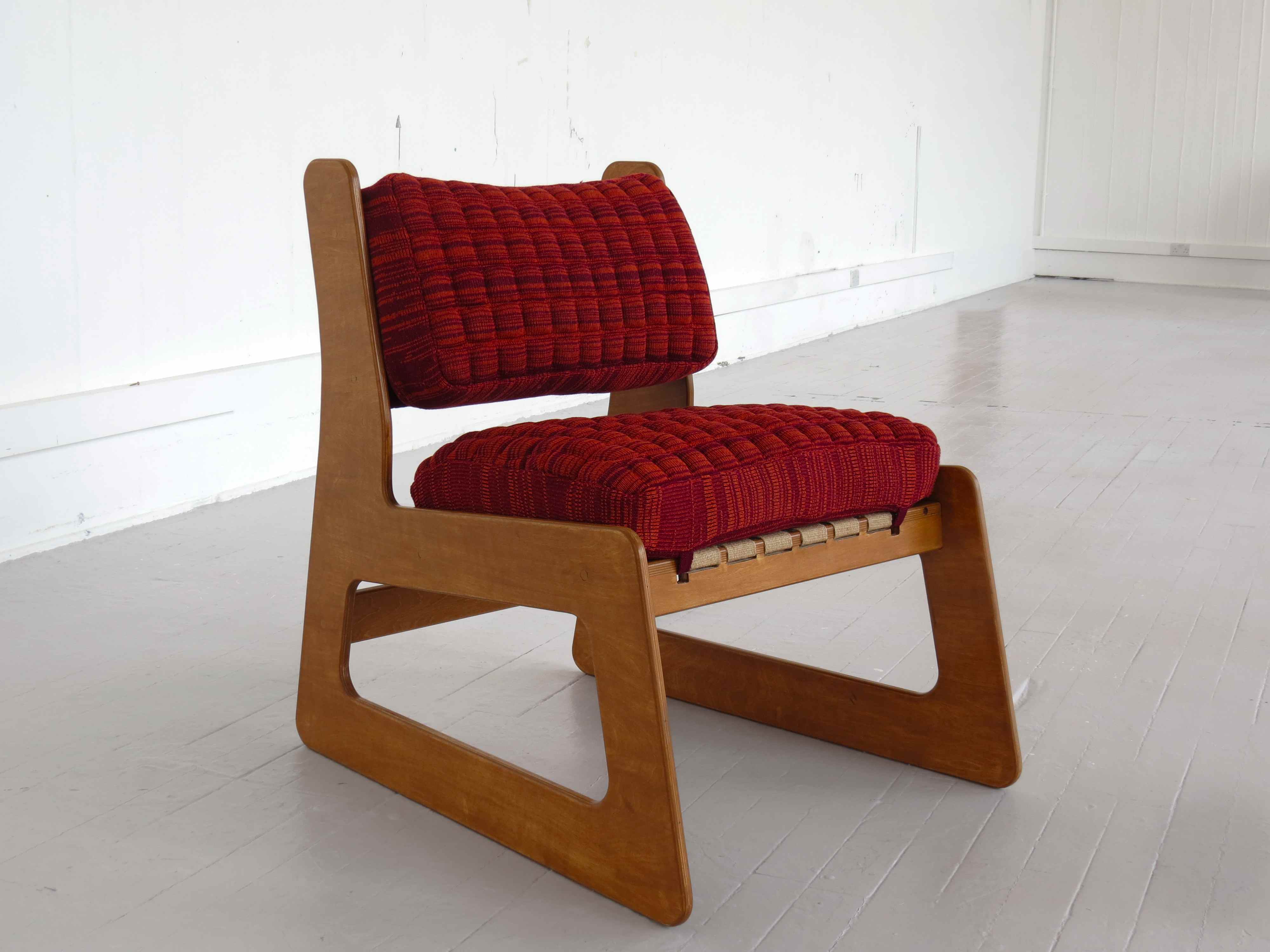 Upholstered chair front on