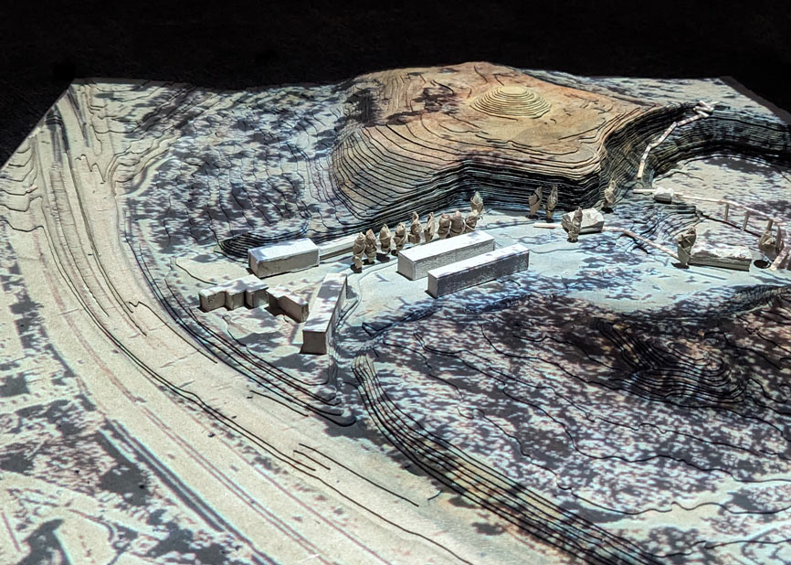 Closer view of Liban Quarry topogrpahical model.  