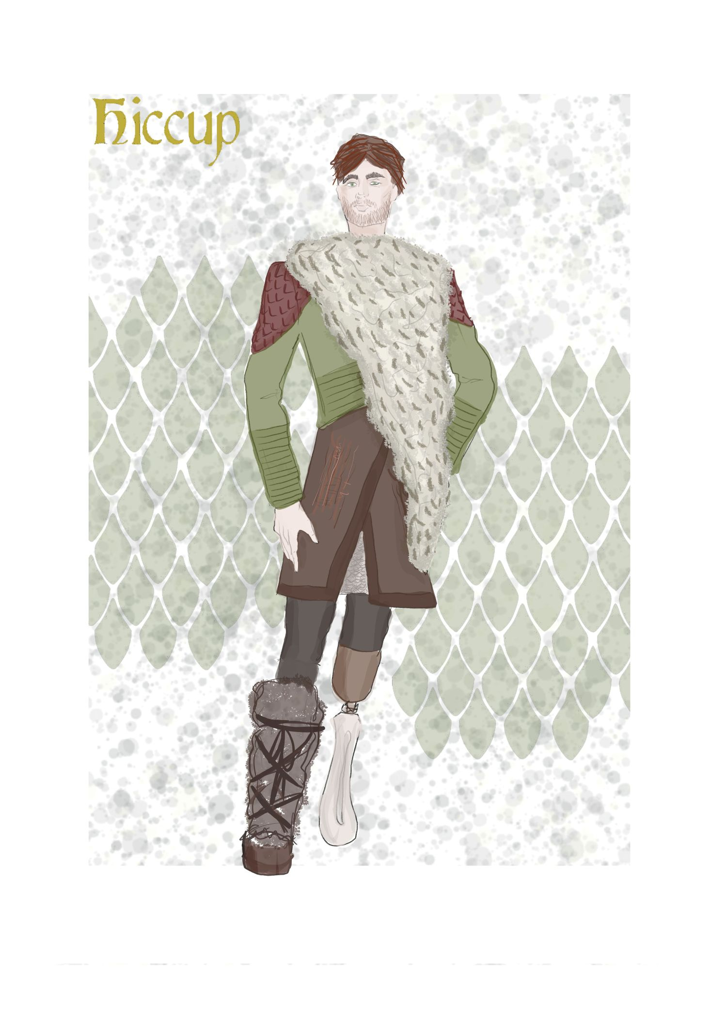 Illustration of Hiccup from How to Train Your Dragon