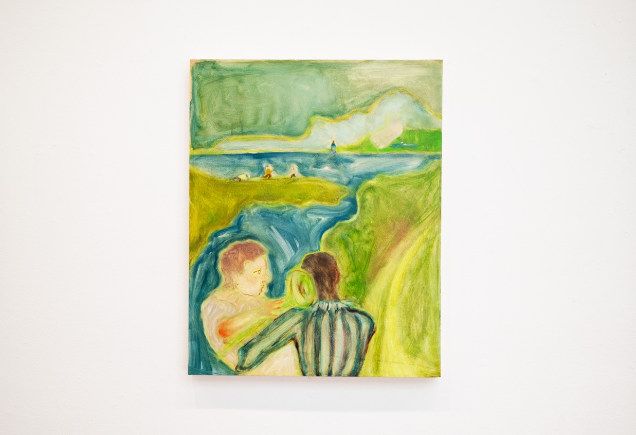 (Graduate Show Installation View) 'War Cry', Oil Paint on Calico, 75cm x 50cm, 2025, Alex Howey