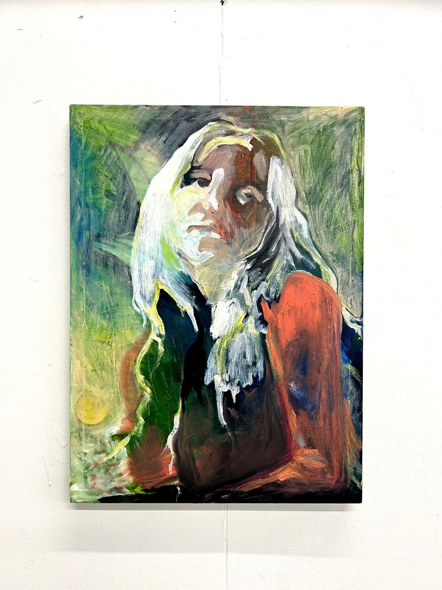 Sun Rose Sun Set (portrait of Rose), oil paint on canvas, 60 x 80 cm