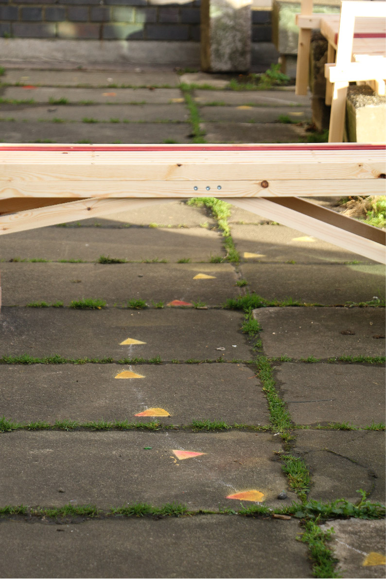 Bollard Bench Live build Project, Co-designed and built with Bingzhi Li and Joshua Howard. Photo: Bingzhi Li.