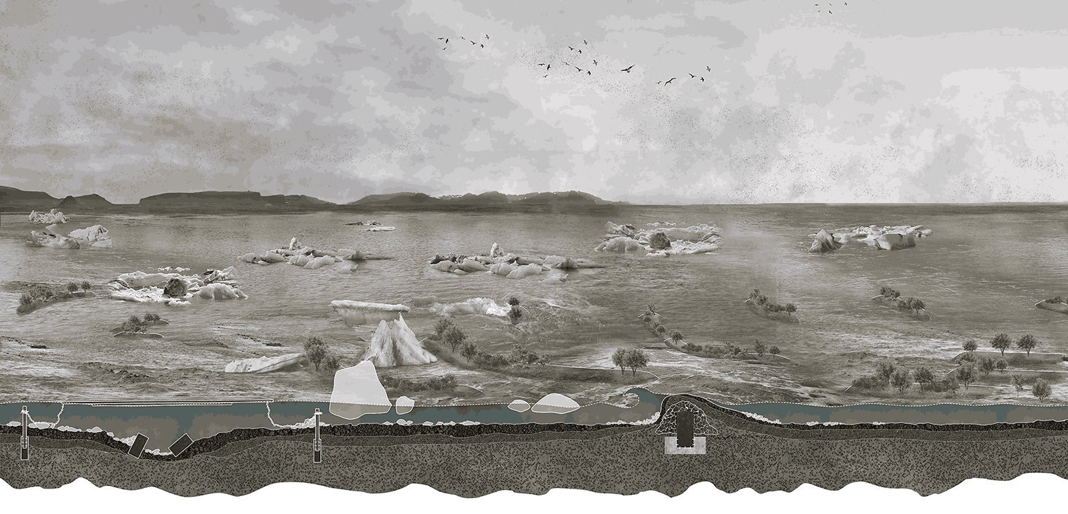 Lupine island during flood