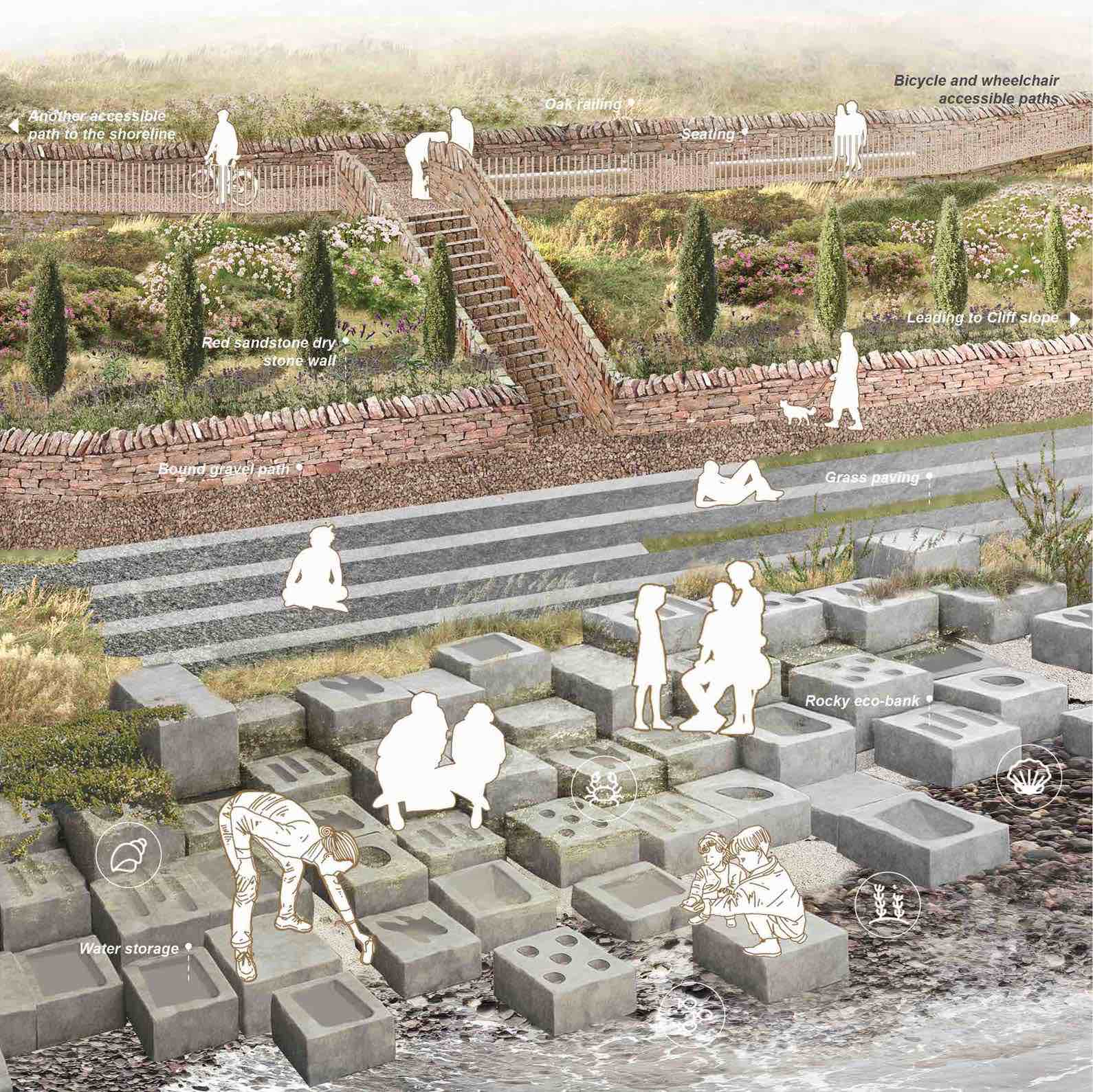 Perspective - Shoreline Steps & Path