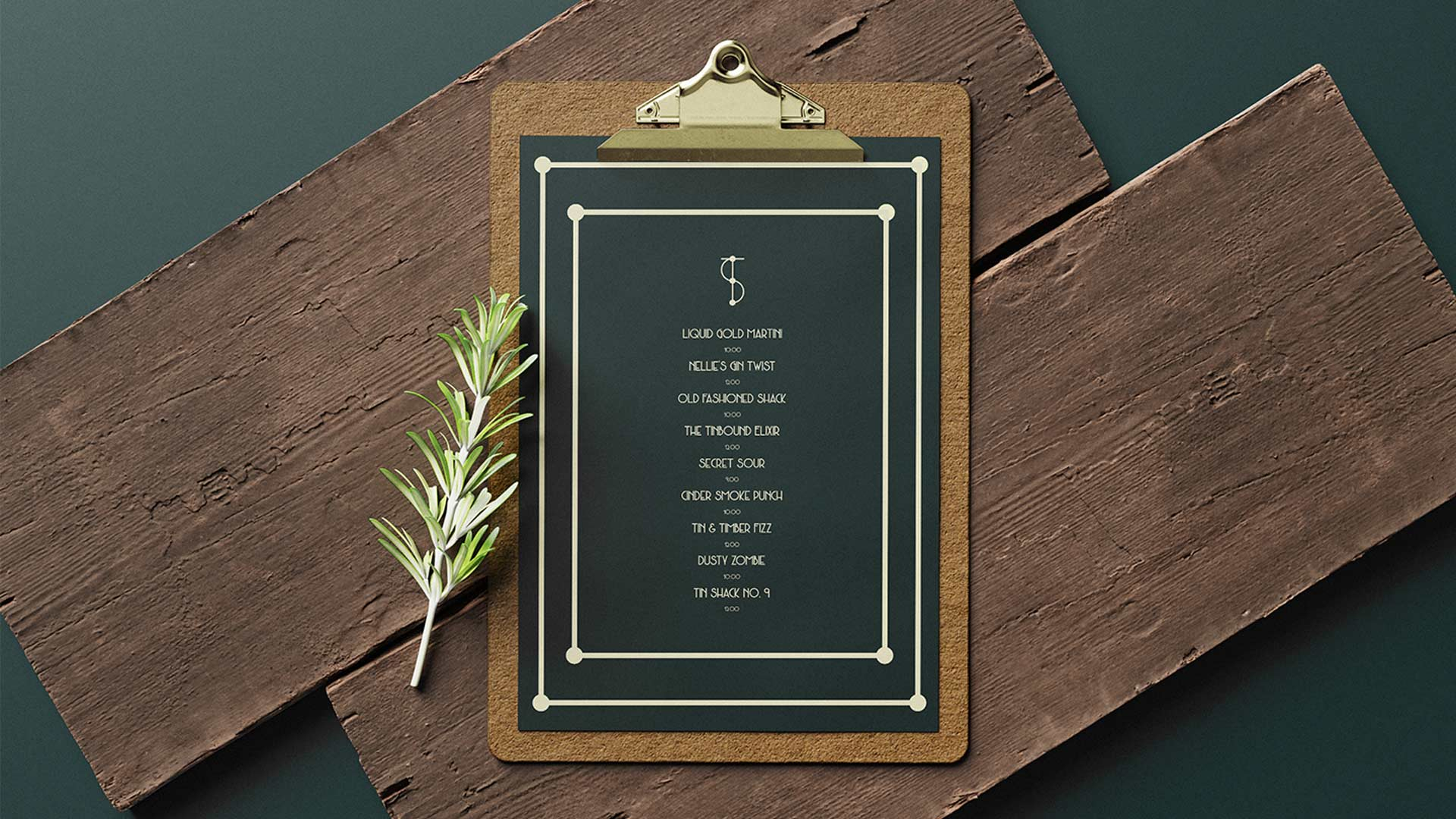 Tin Shack Speakeasy Menu