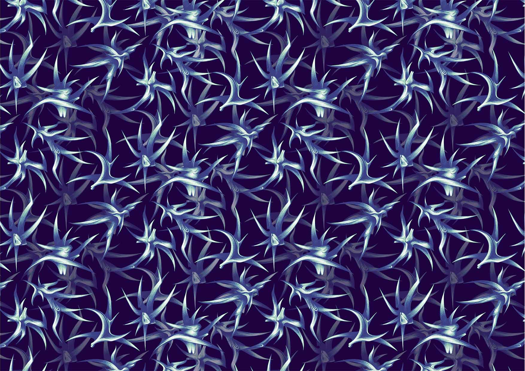 A pattern based on the thorns of castanopsis metacarpa.