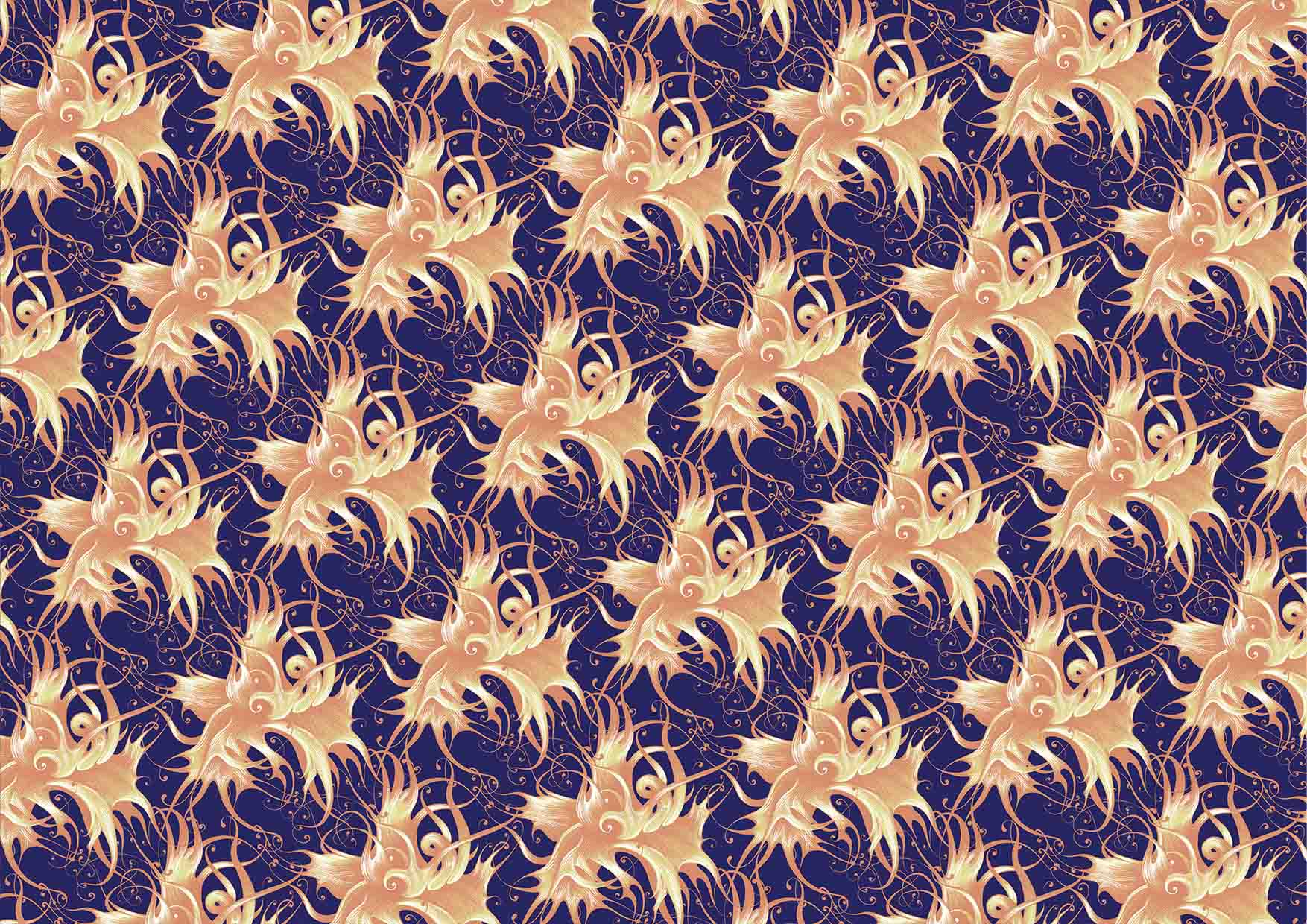 A pattern based on Corylus Jacquemontii.