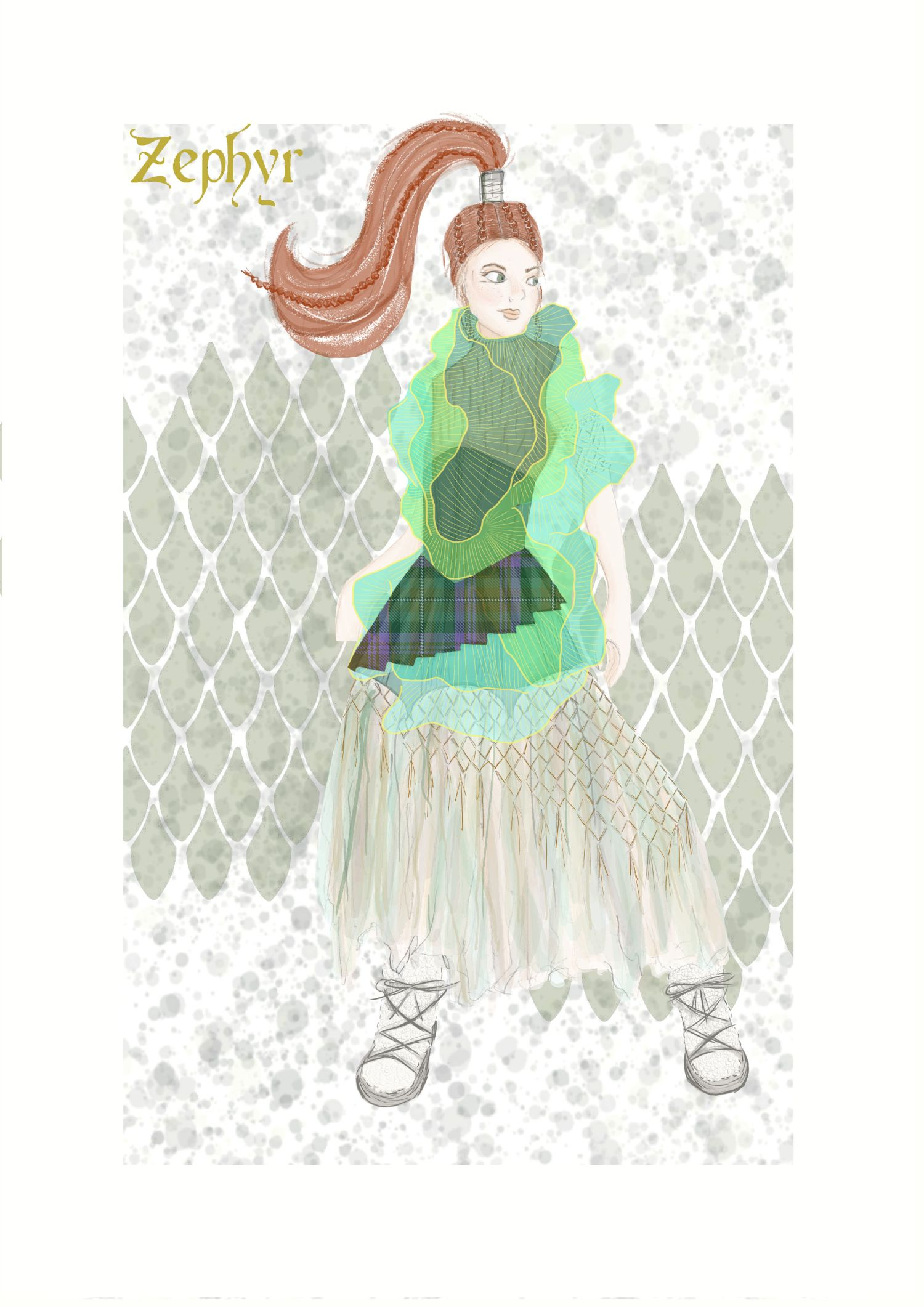 Illustration of Zephyr from How to Train Your Dragon