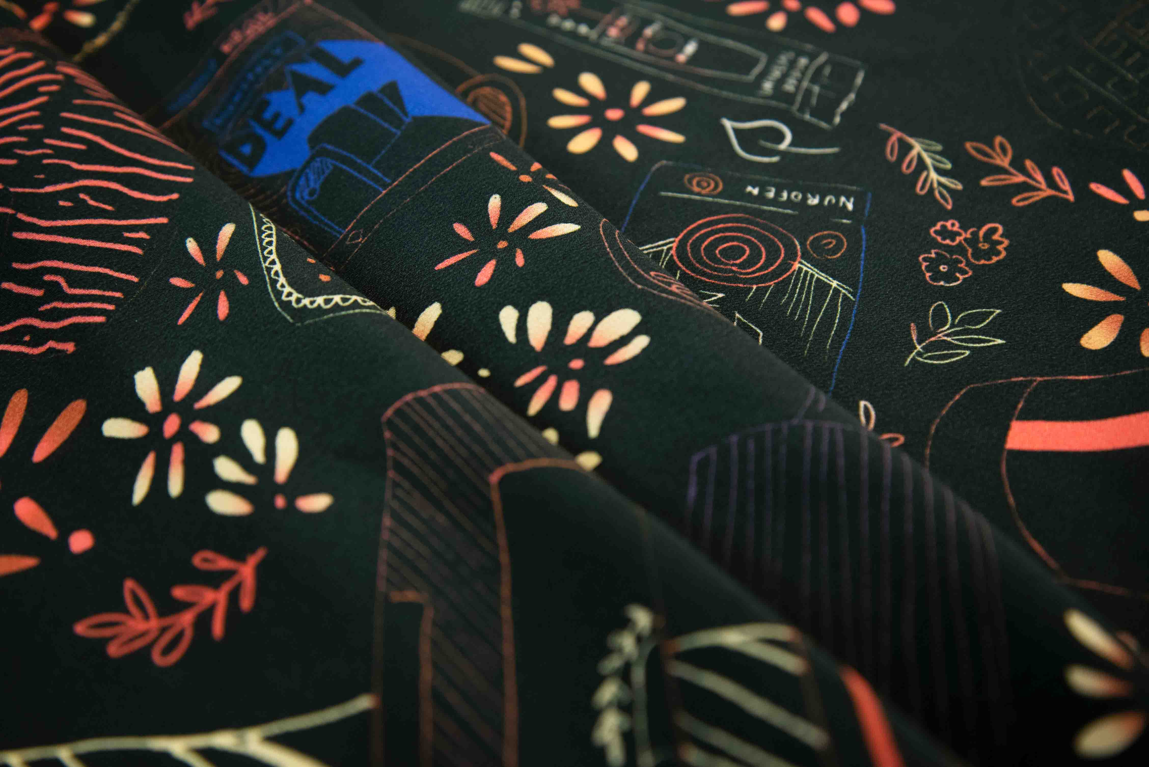 Image of silk scarf titled 'Surprise! Marrakech'