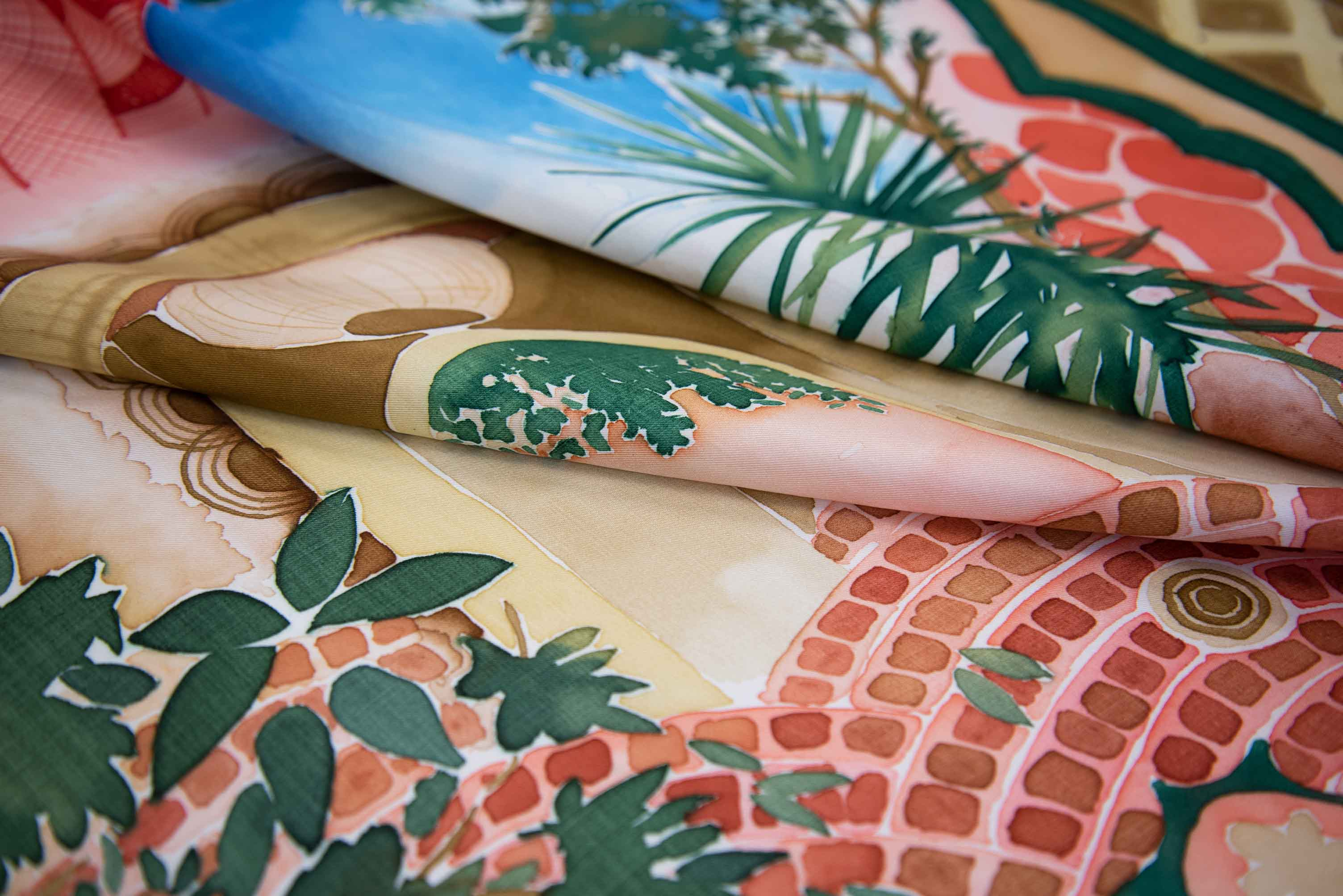 Image of silk scarf titled 'Surprise! Marrakech'