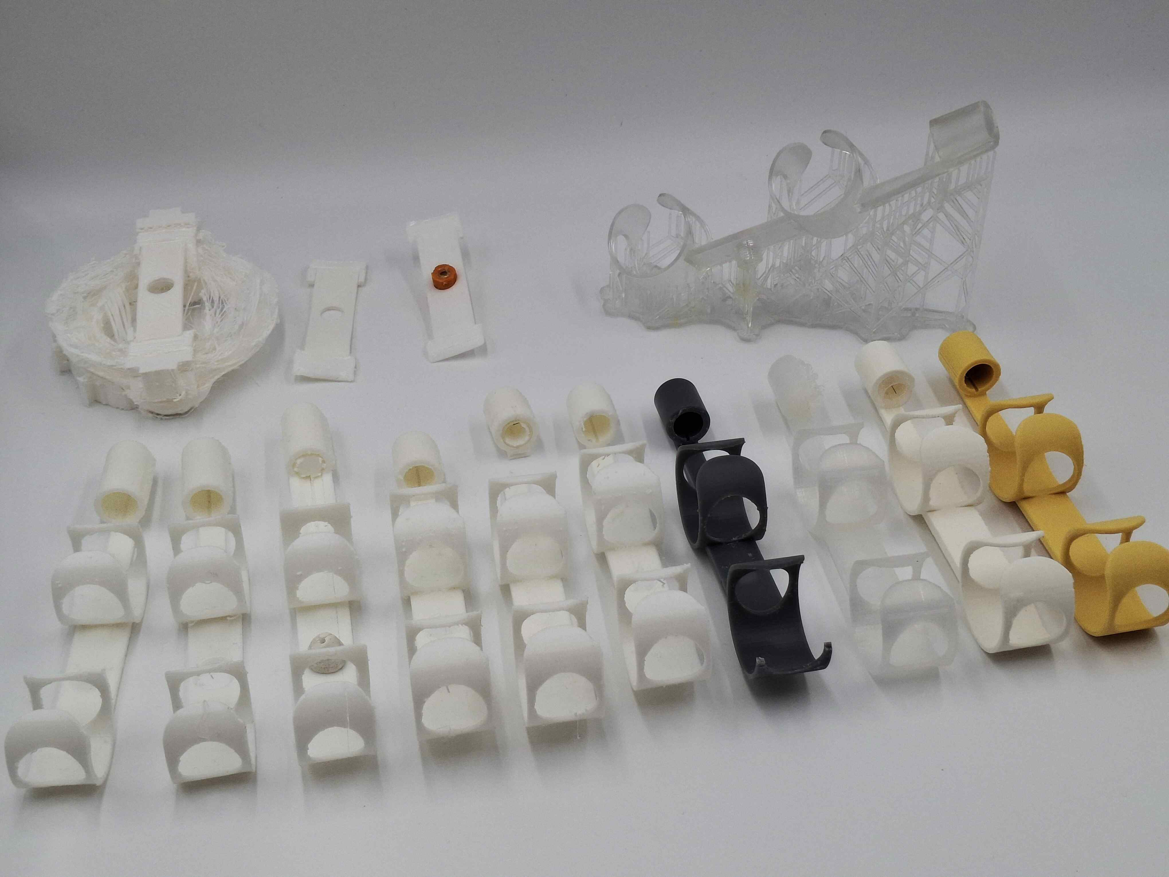 Collection of 3D printed development of Hylow's parts