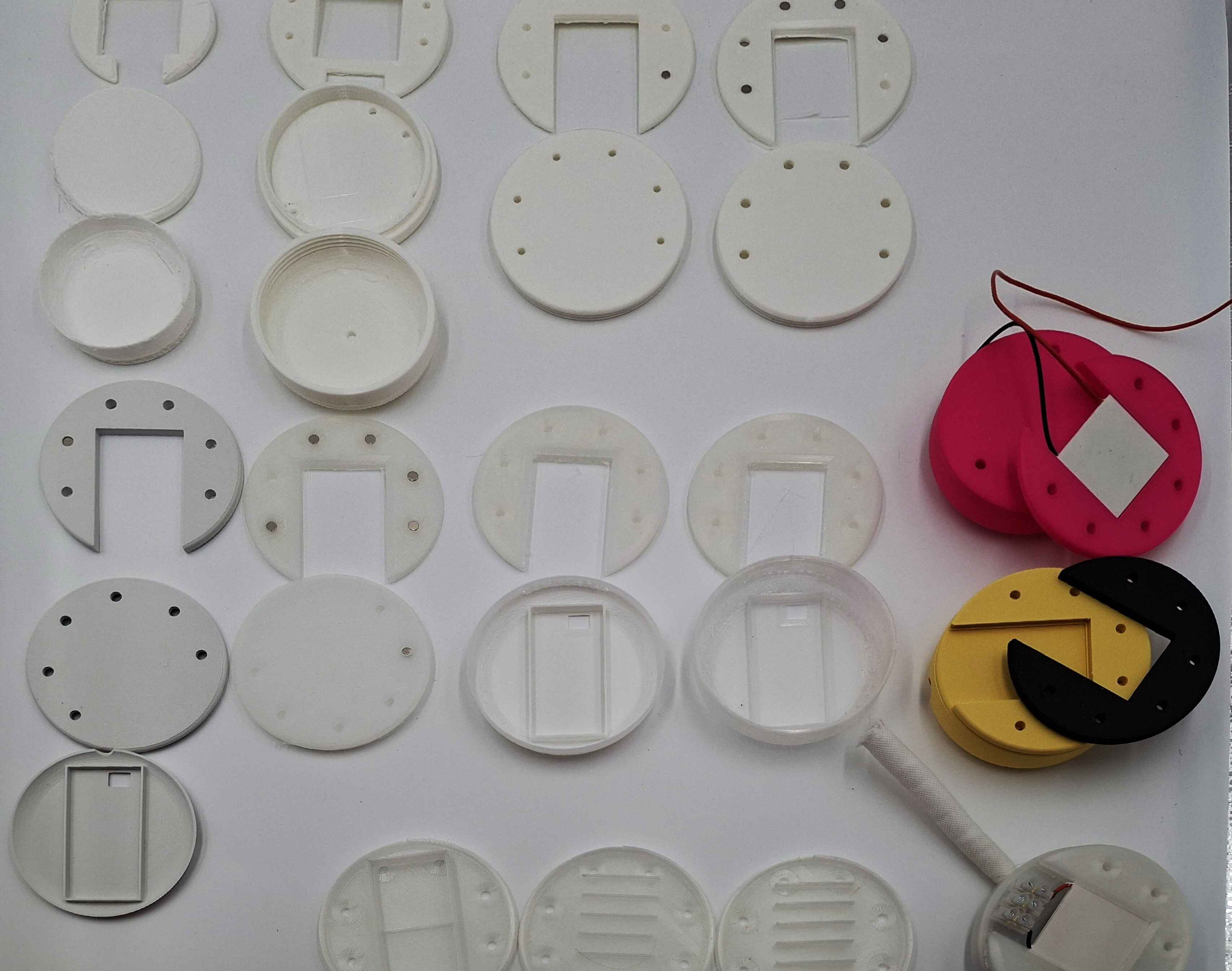 Collection of 3D printed development of Hylow's parts