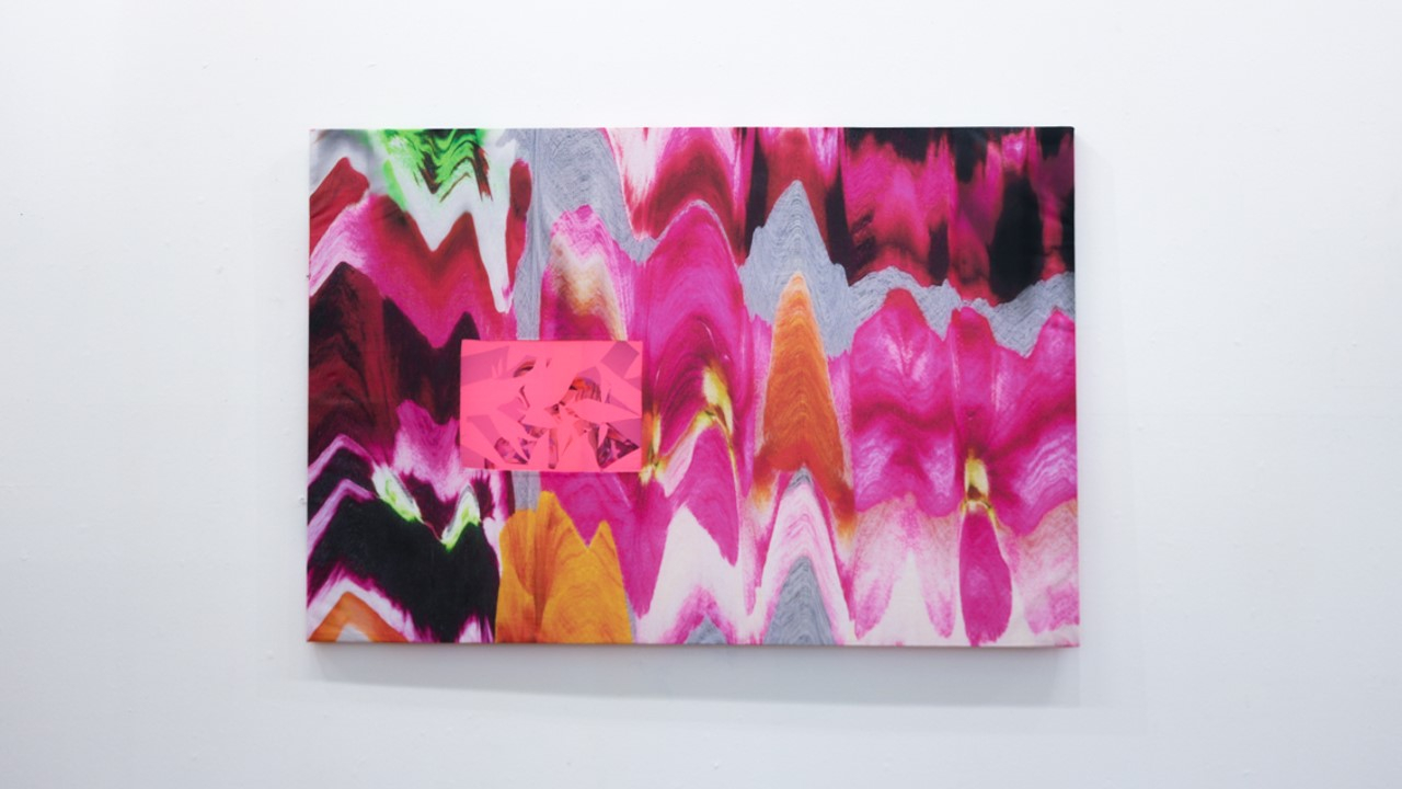 Fabric with printed canvas work