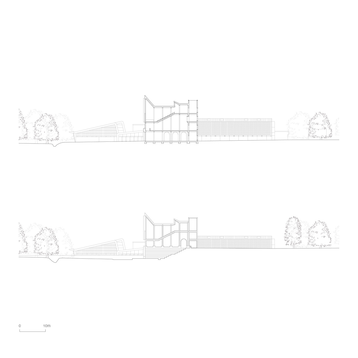 Pavilion site sections