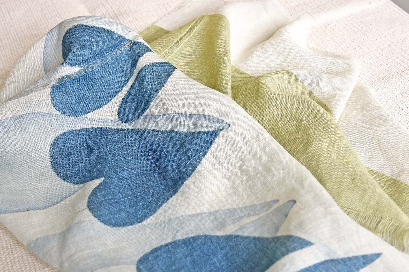 Screen printed wool textile