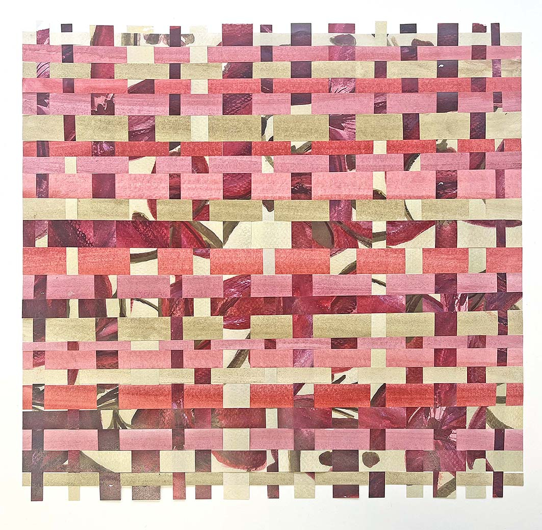 Hand woven paper collage