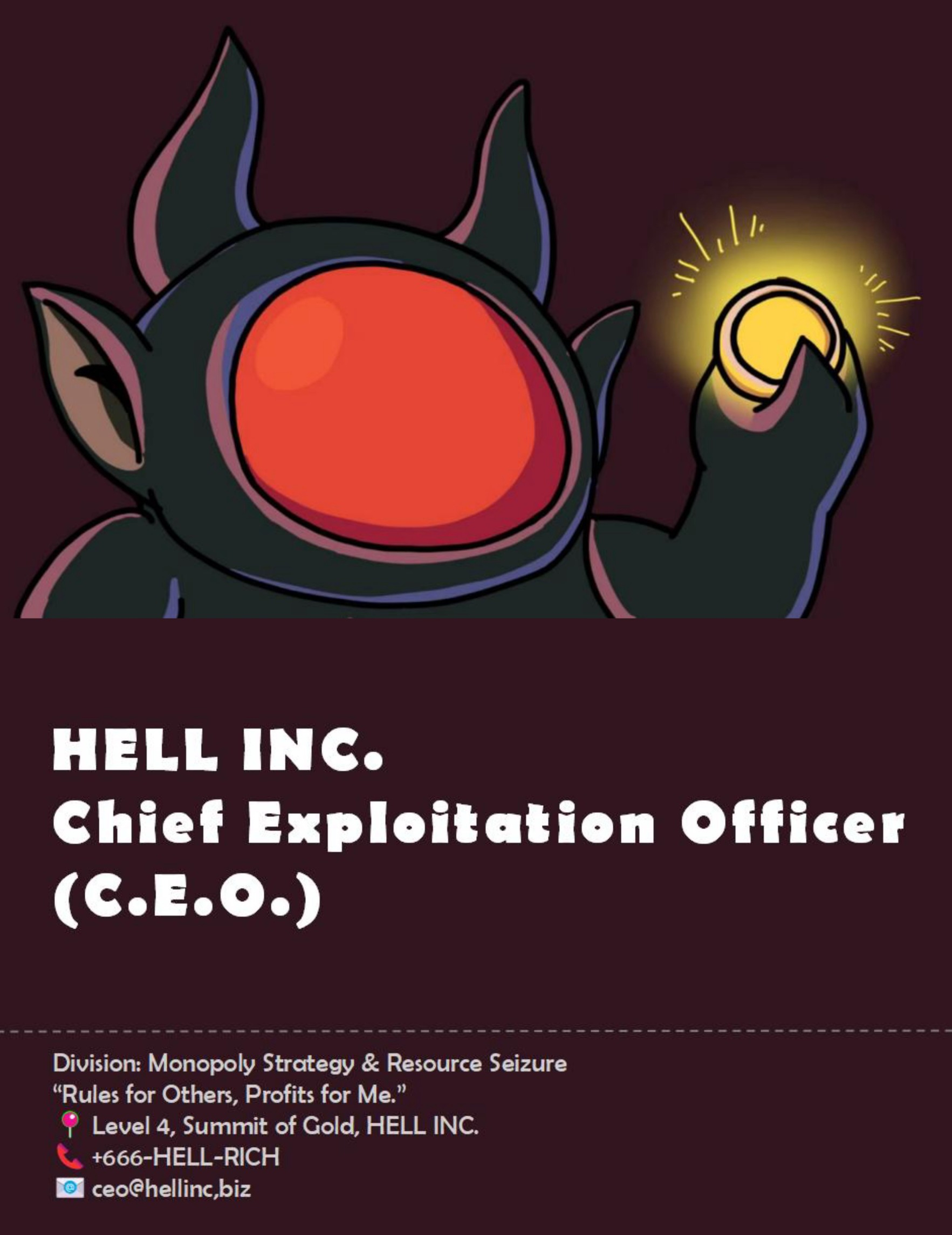 The businesscard of the charactor at level 4.