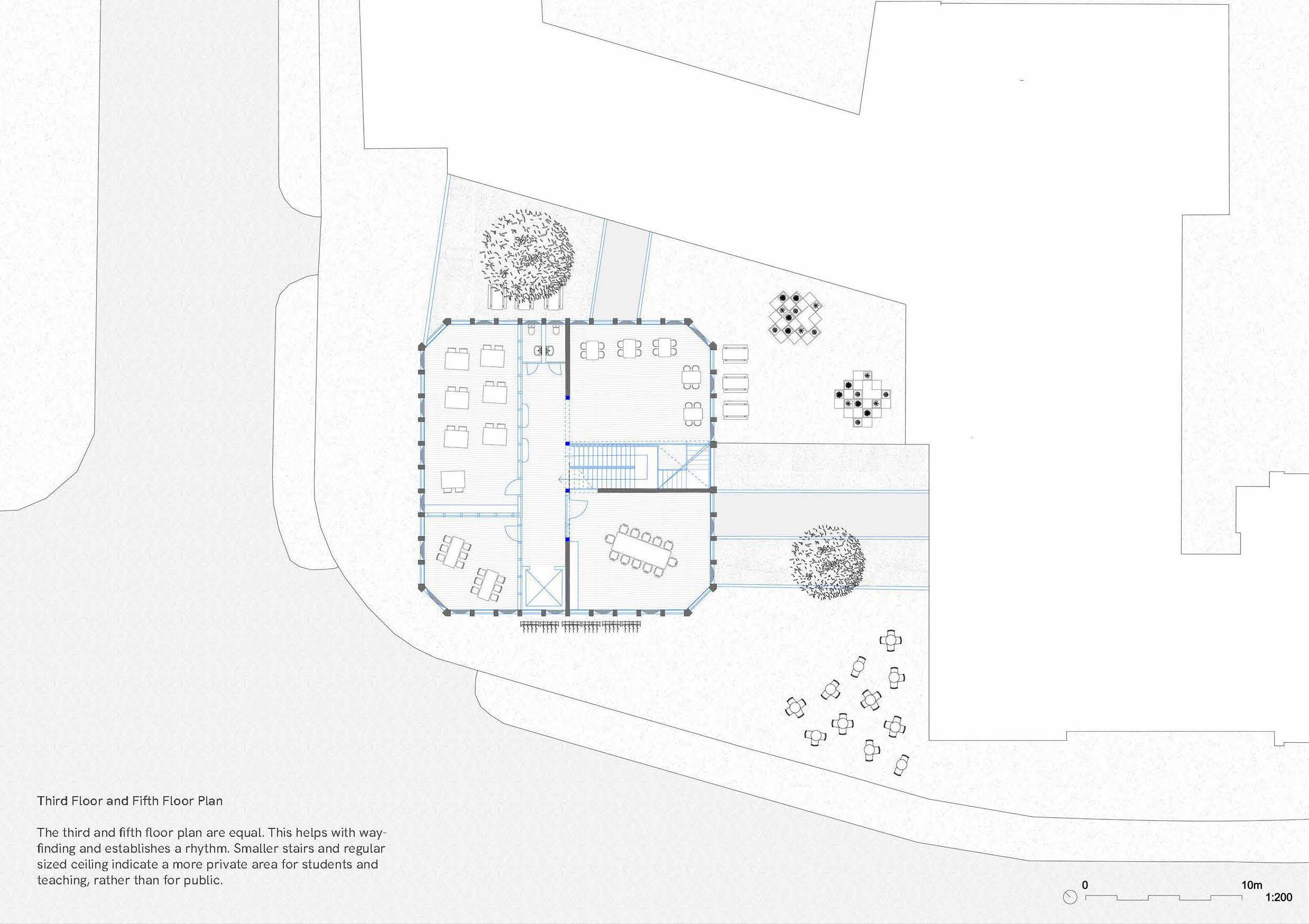 1:200 Third and Fifth Floor Plan