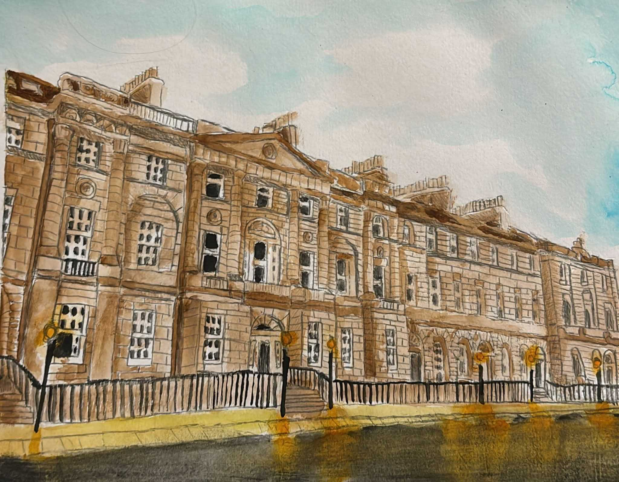 Watercolour painting of 'The Georgian House'