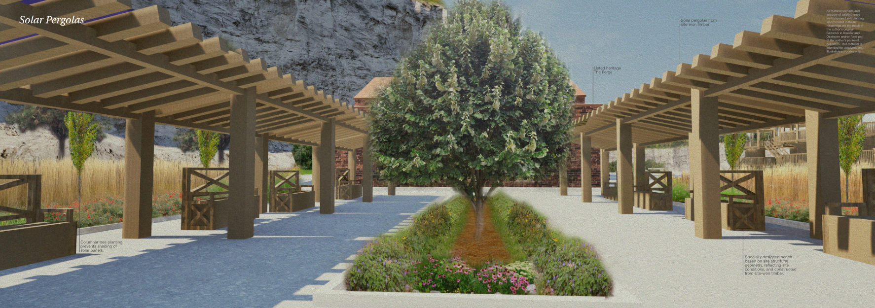 Perspective visualisation_solar pergolas