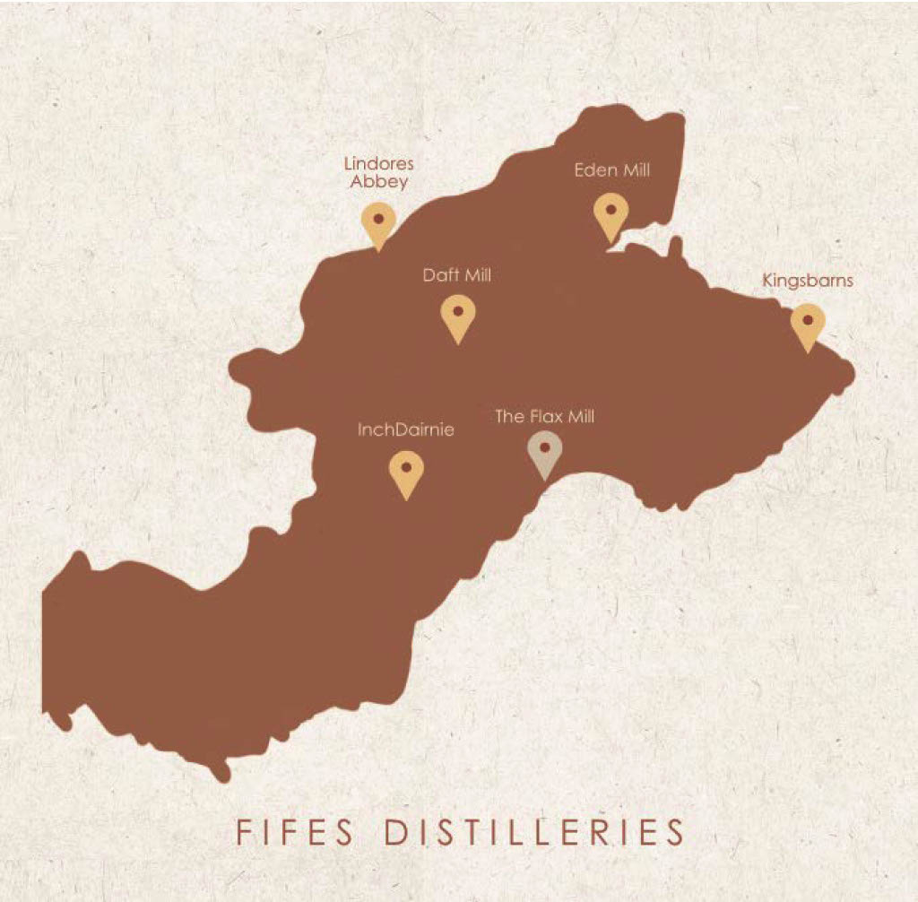 Map of Fife's Distilleries