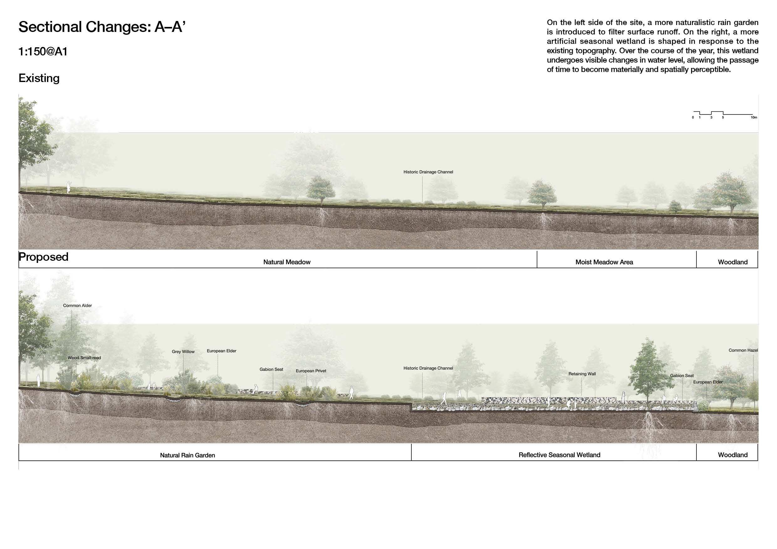 Sectional Changes: A–A'