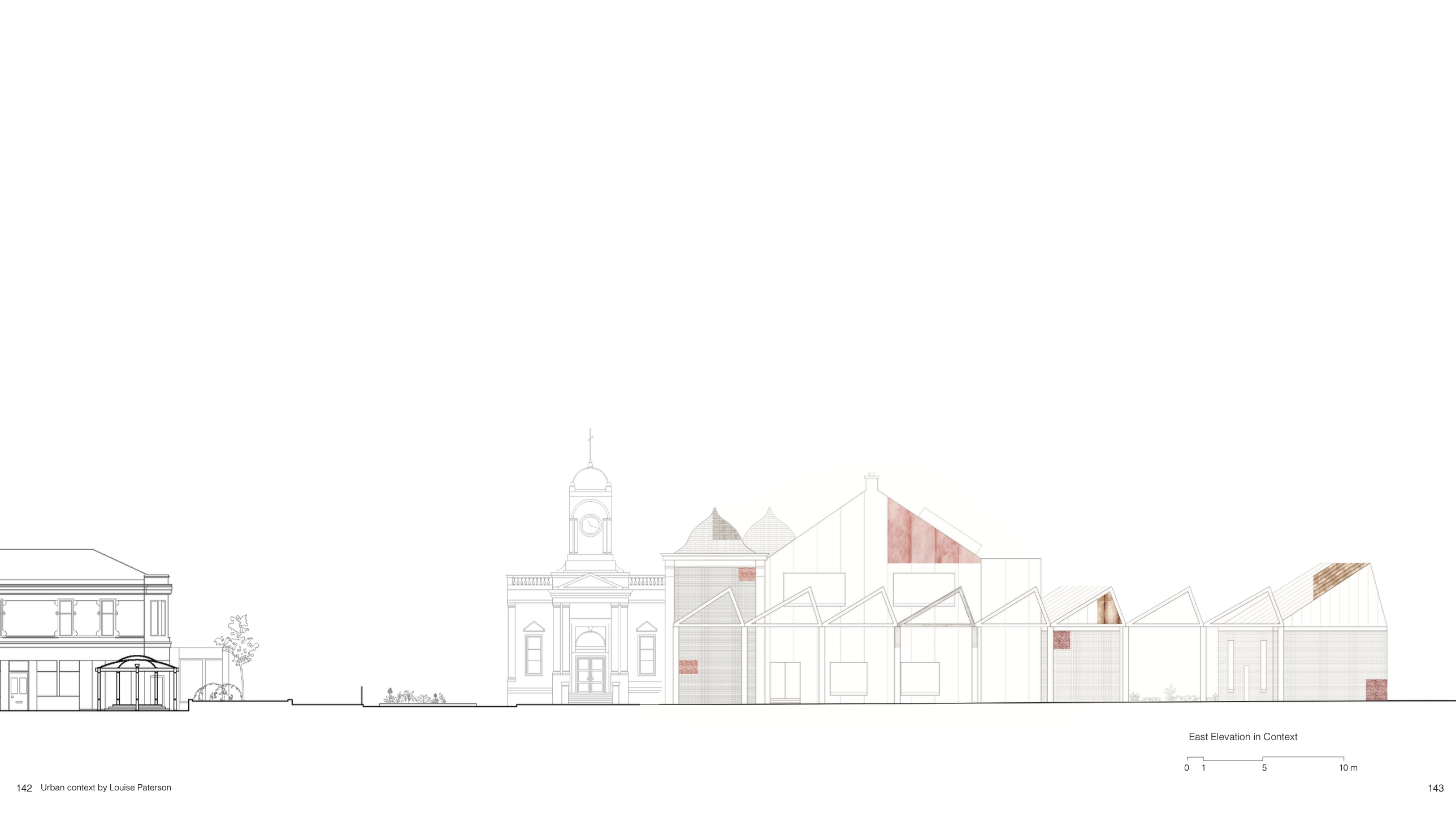 East elevation in context