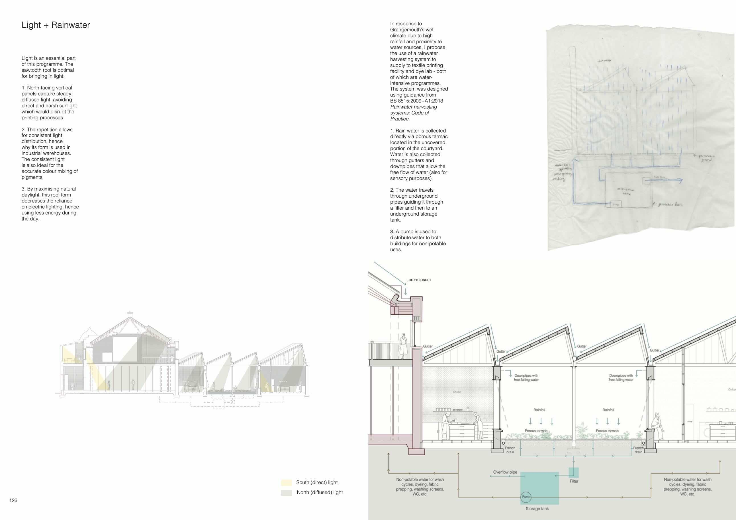 Lighting systems and rainwater harvesting
