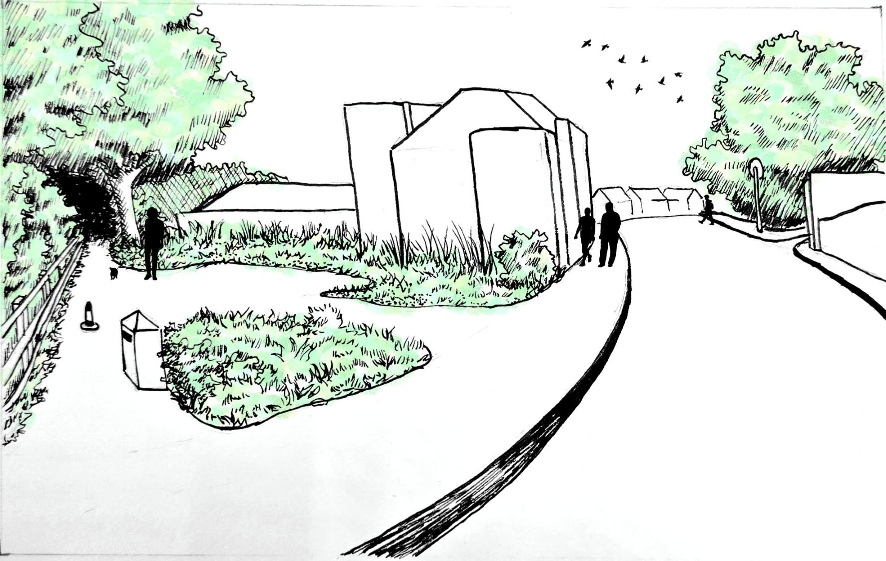 Drawing of existing conditions within urban area