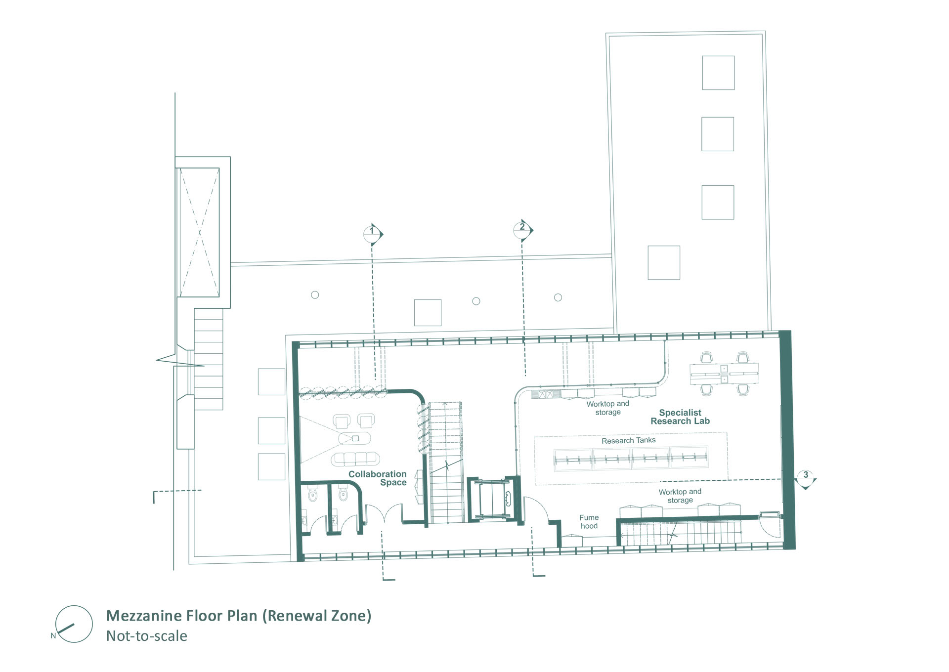 EGRC, Close-up of Renewal Zone (Mezzanine Floor Plan) 