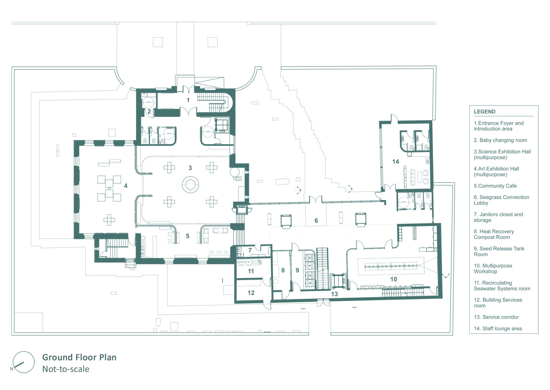 Overall Ground Floor Plan of the Eco-Grief and Renewal Centre