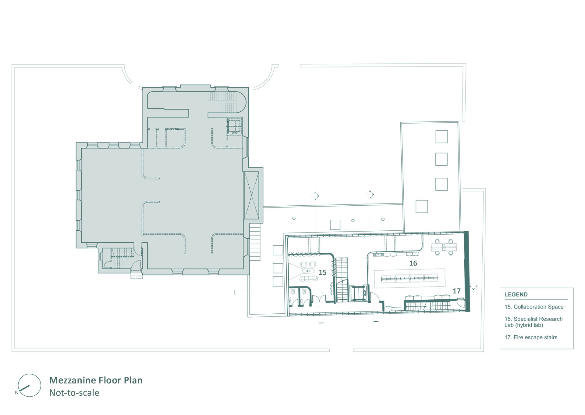 Overall Mezzanine Floor Plan of the Eco-Grief and Renewal Centre
